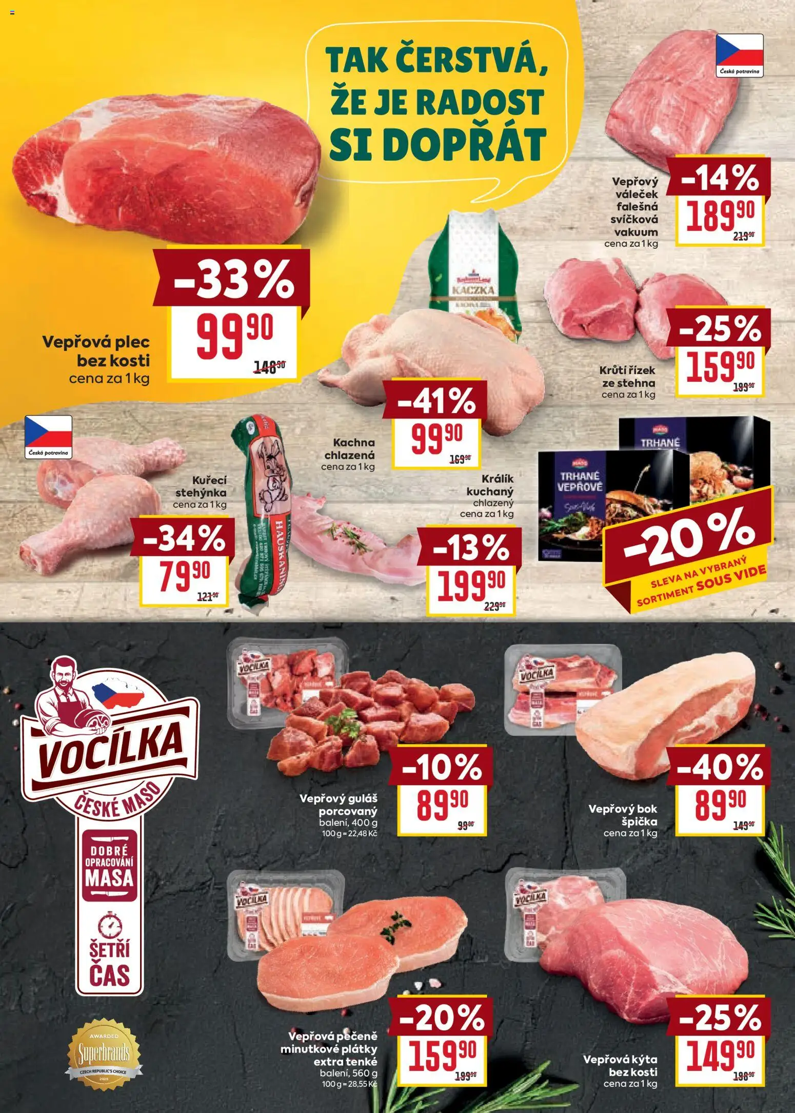 Billa Velký leták od 14.01.2026 | Strana: 6 | Produkty: Vepřová pečeně, Guláš, Vepřová Kýta, Váleček