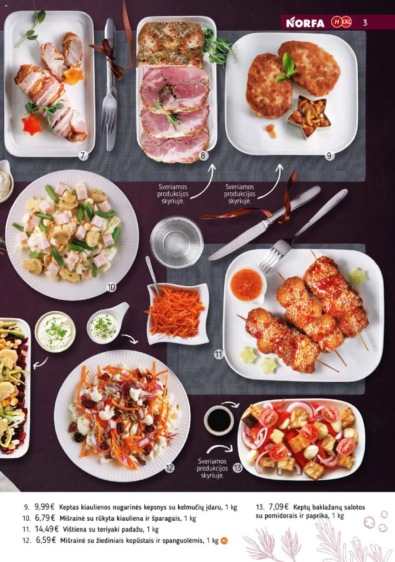 NORFA akcijos nuo 09.12.2025 | Puslapis: 3 | Prekių: Salotos, Kiaulienos, Vištiena, Kiauliena