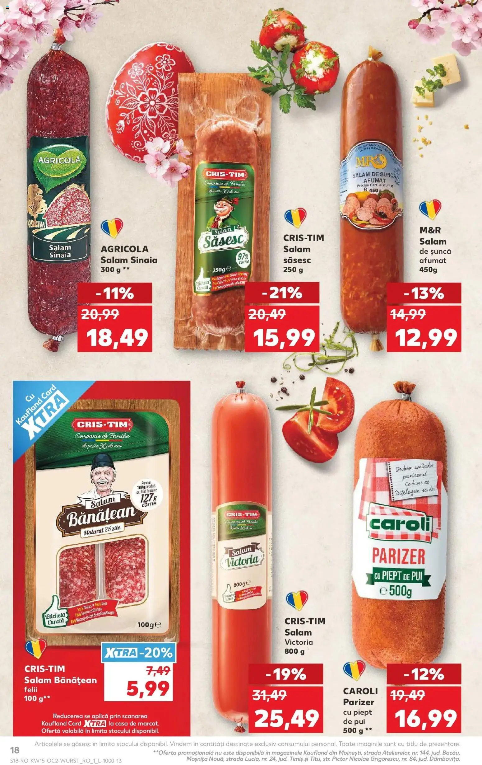 Noul catalog Kaufland – valabil de la 08.04.2026 | Pagină: 18 | Produse: Hacıyatmaz Kedi Oyuncağı, Salam, Șuncă, Parizer