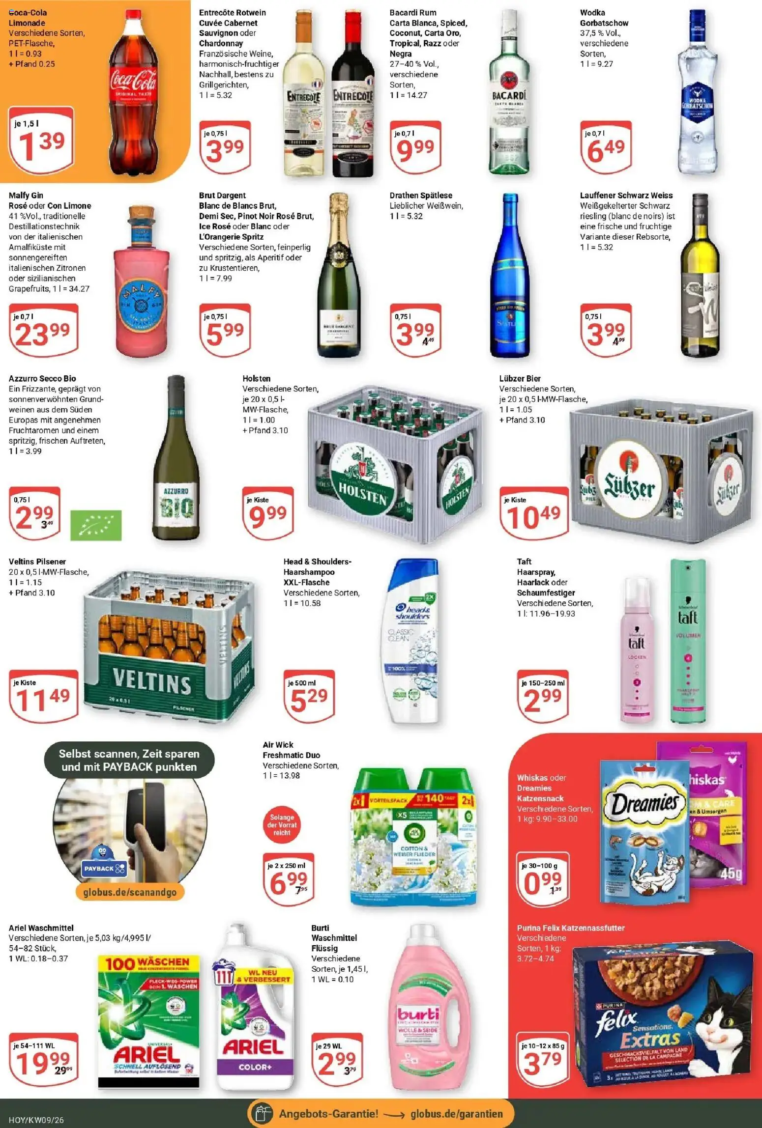 Globus Prospekt Hoyerswerda – gültig ab 23.02.2026 | Seite: 3 | Produkte: Ariel, Holsten, Waschmittel, Lubzer