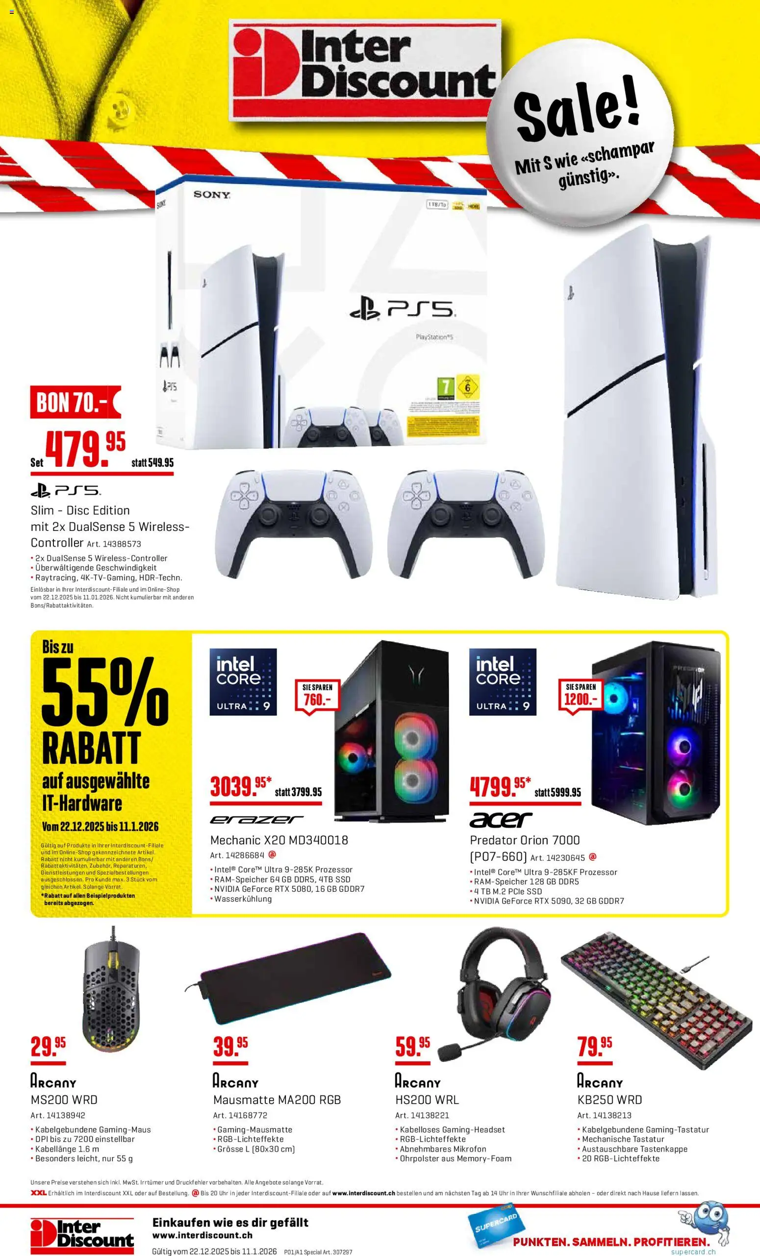 Interdiscount Aktionen Sale – gültig ab 22.12.2025 | Seite: 8 | Produkte: Uhr, Tastatur, Mikrofon, Sony