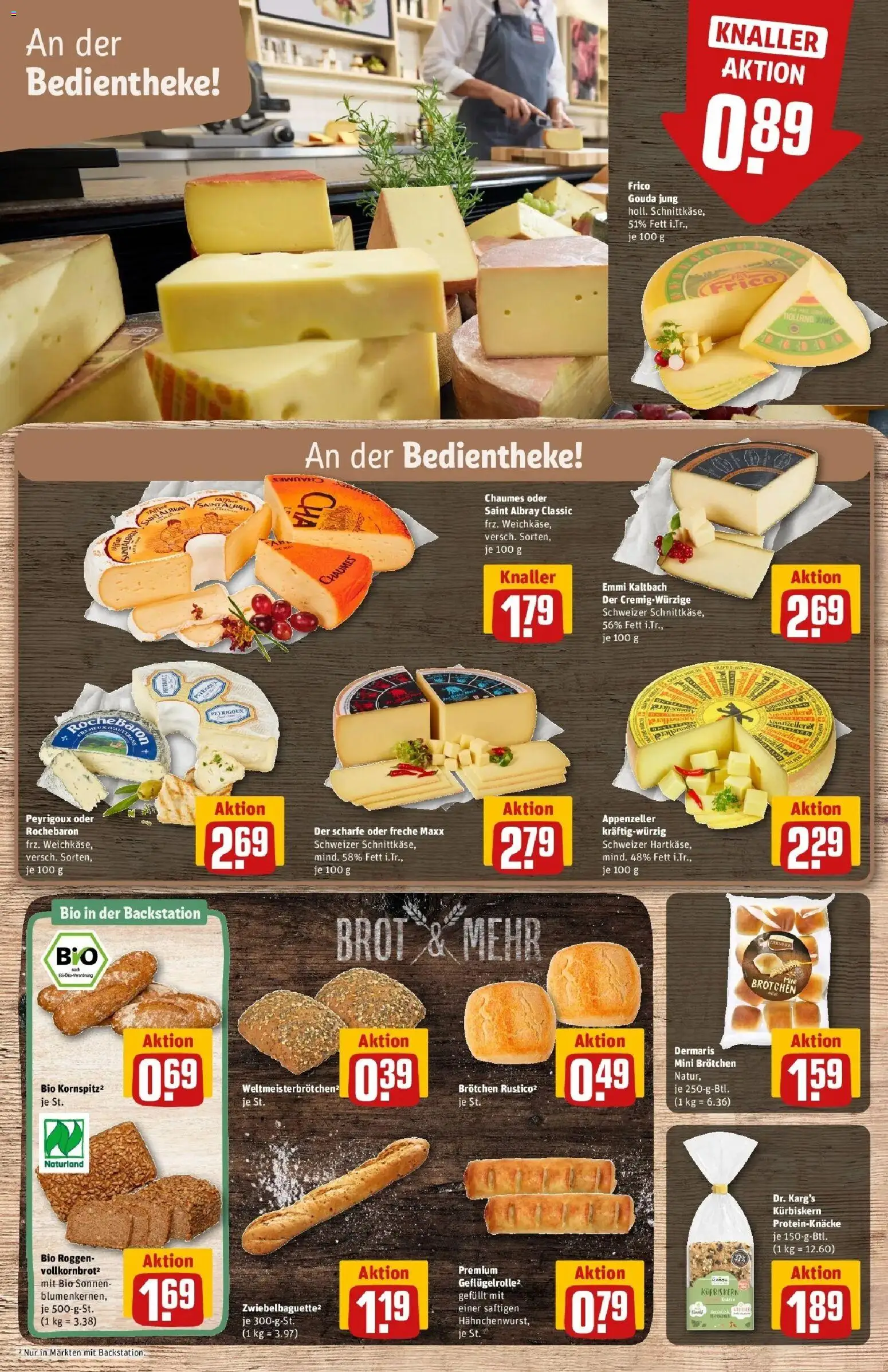 Rewe Prospekt Dachau	 – gültig ab 30.03.2026 | Seite: 15 | Produkte: Gouda, Baguette, Brot