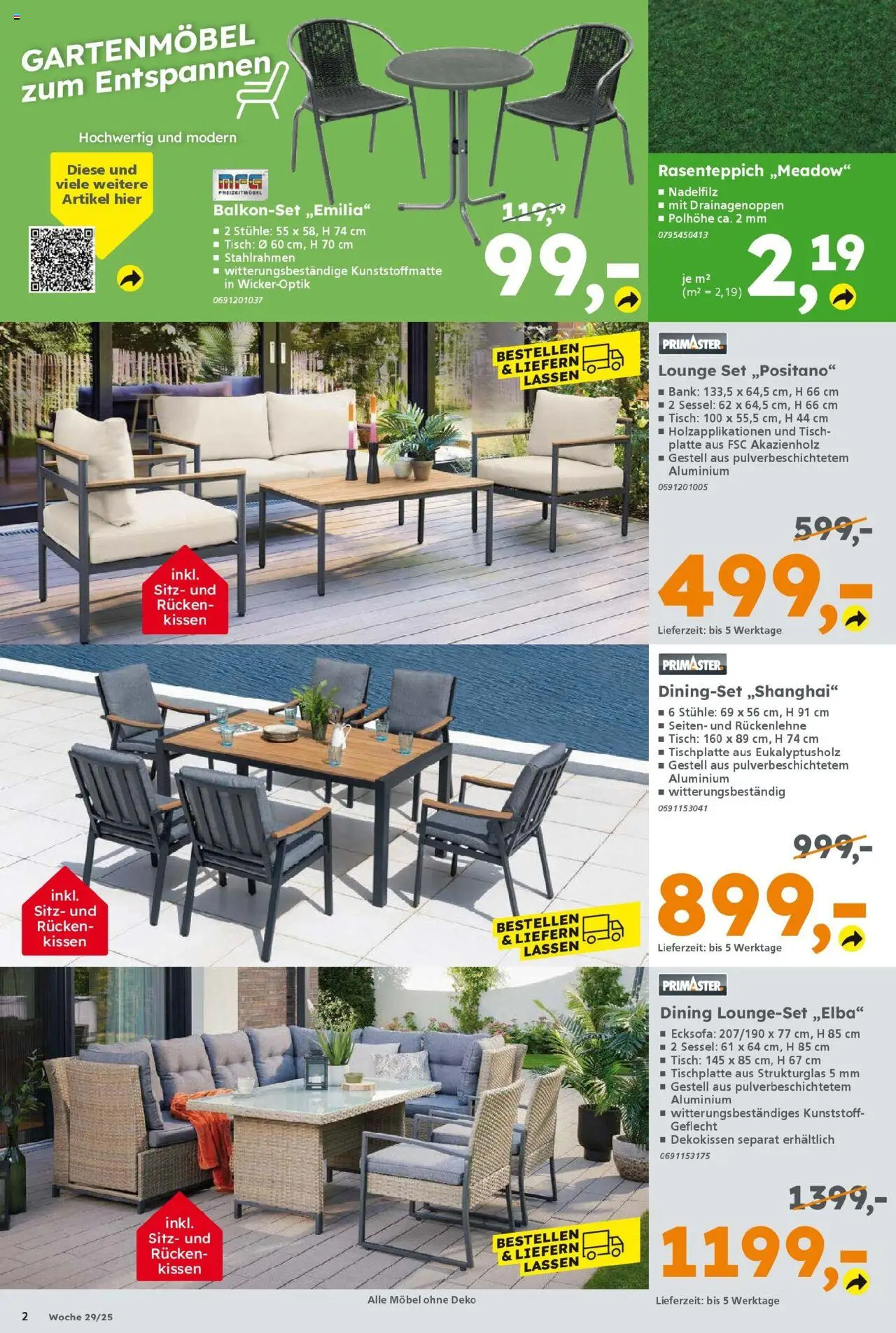 Globus Baumarkt prospekt Sankt Wendel	 – gültig ab 13.07.2025 | Seite: 2 | Produkte: Ecksofa, Sessel, Tisch, Gartenmöbel