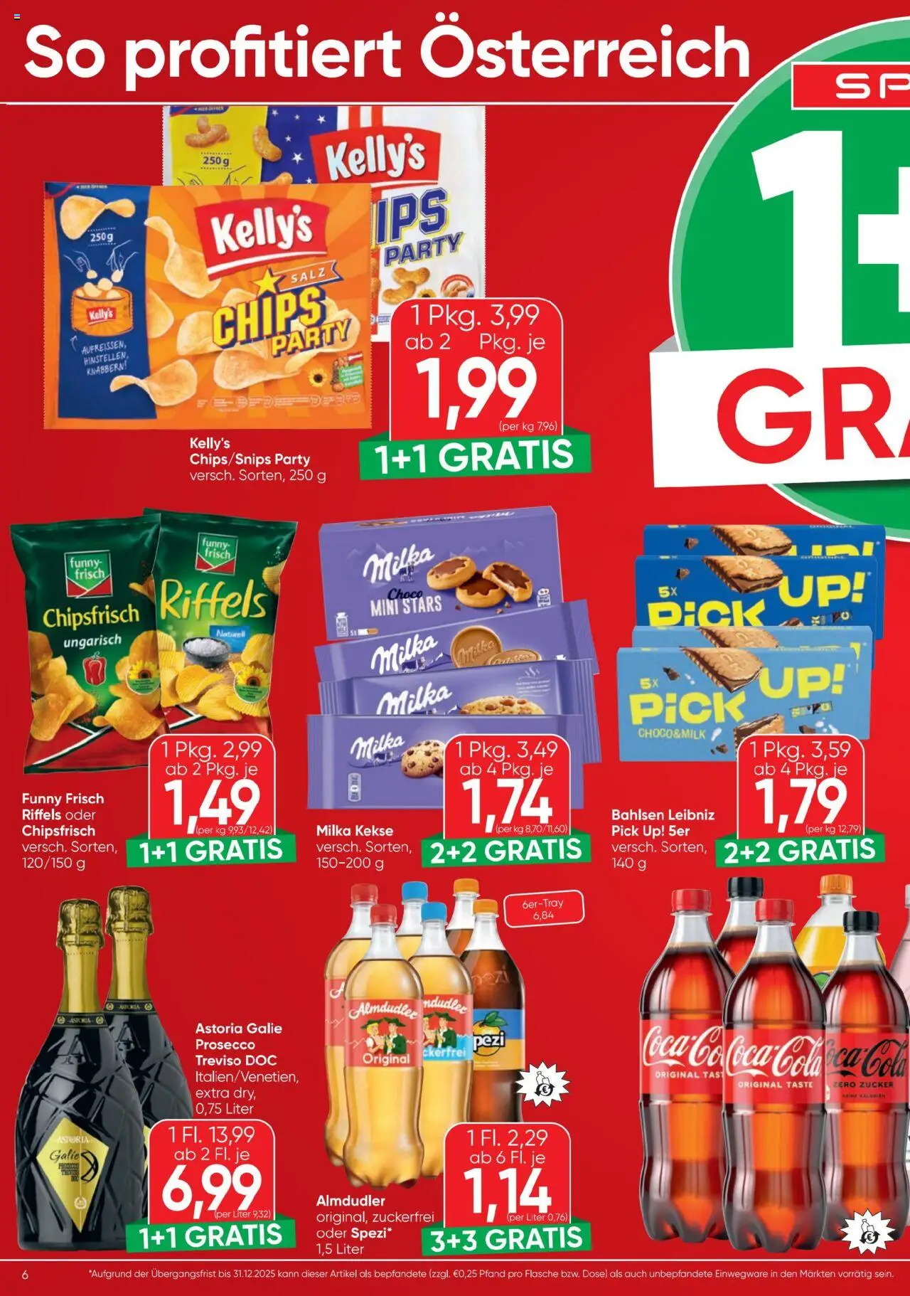Spar Flugblatt gültig ab 28.08.2025 | Seite: 6 | Produkte: Chips, Kekse, Salz, Zucker