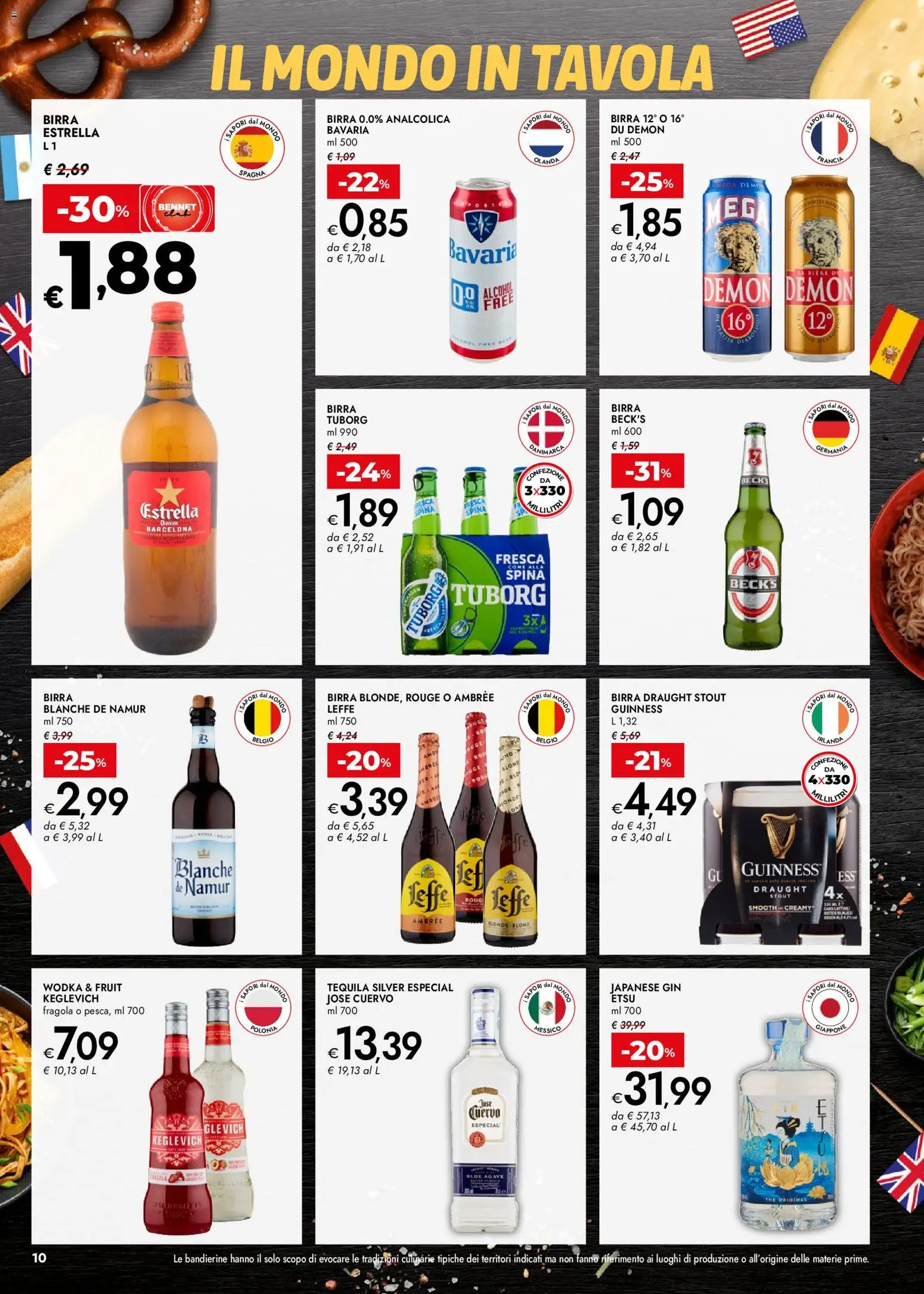 Volantino bennet del 05.03.2026 | Pagina: 10 | Prodotti: Birra, Gin, Tequila, The