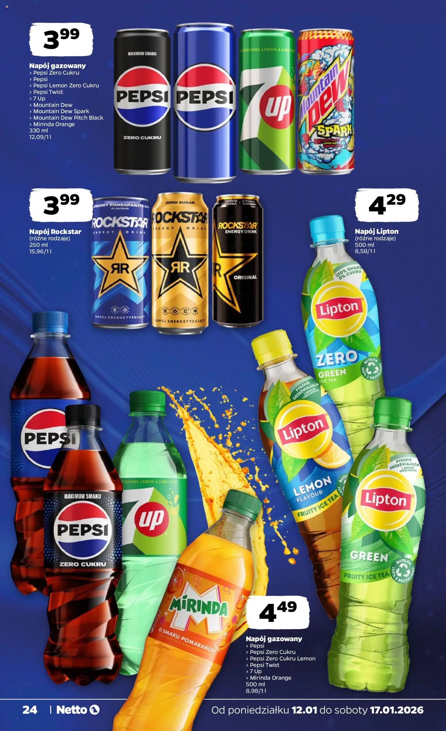 Netto gazetka - Spożywcza od 12.01.2026 | Strona: 24 | Produkty: Ice Tea, Pepsi