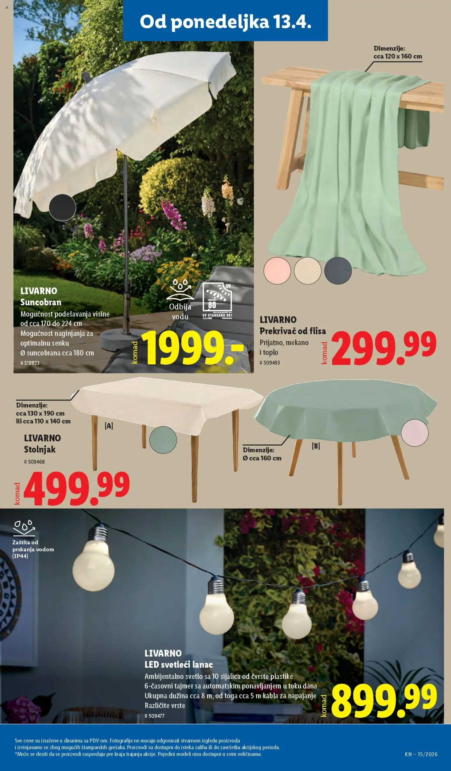 Lidl katalog - važi od 09.04.2026 | Strana: 101 | Proizvode: Sijalica, Stolnjak, Suncobran