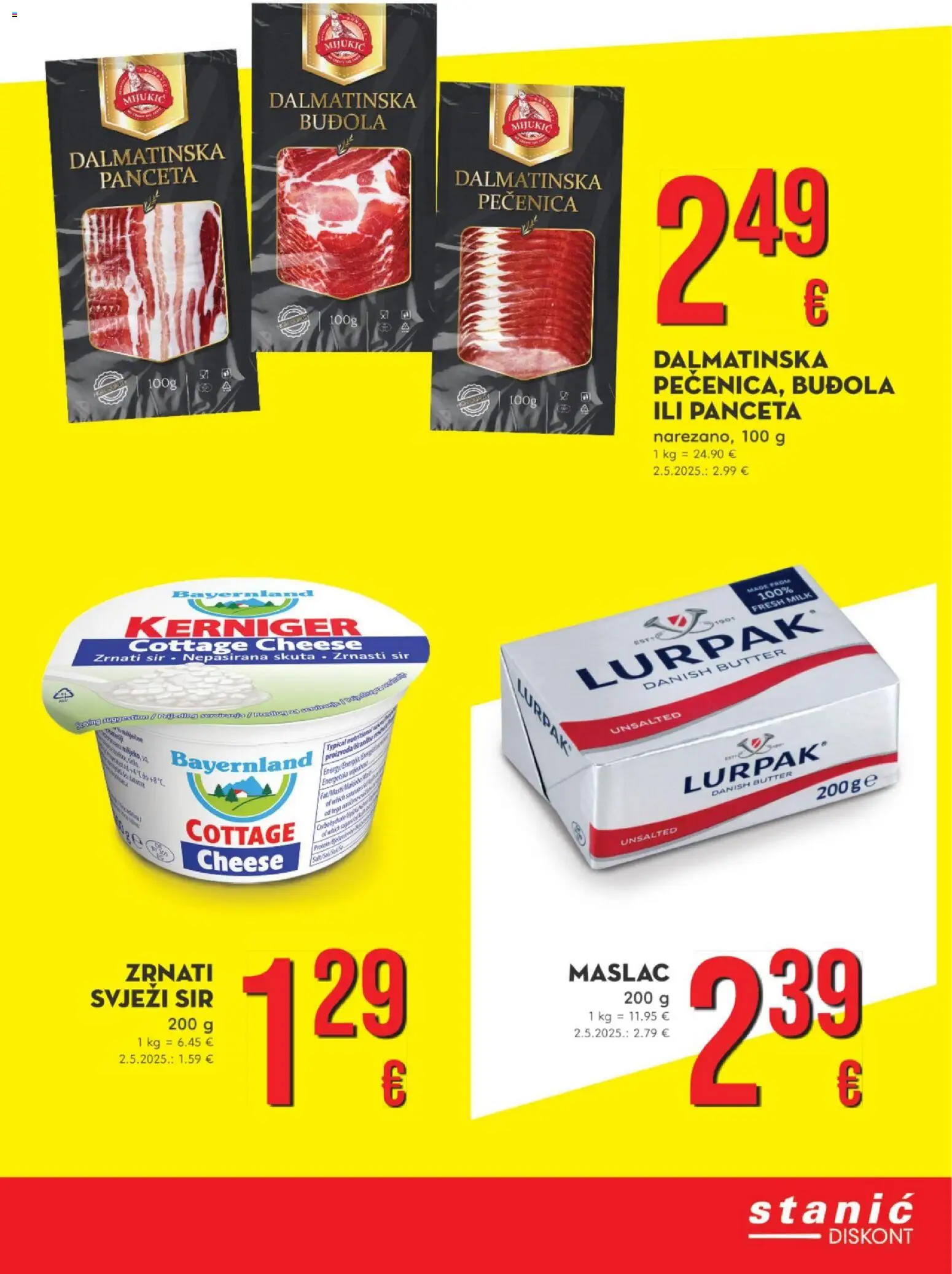 Stanić Diskont katalog | vrijedi od 22.12.2025 | Stranica: 9 | Proizvodi: Sir, Buđola, Svježi sir, Panceta