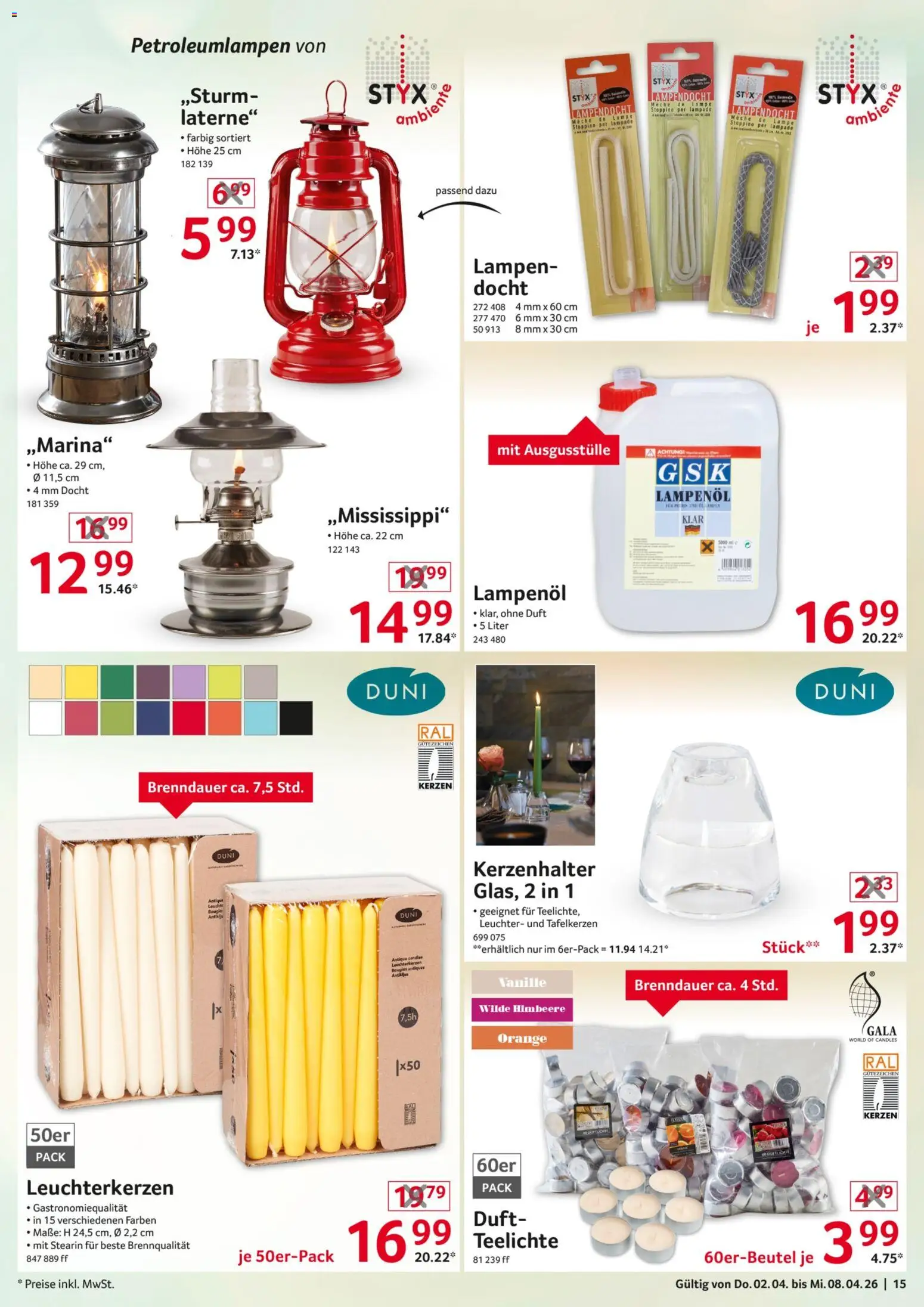 Selgros Non Food – gültig ab 02.04.2026 | Seite: 15 | Produkte: Lampe, Duft, Himbeere