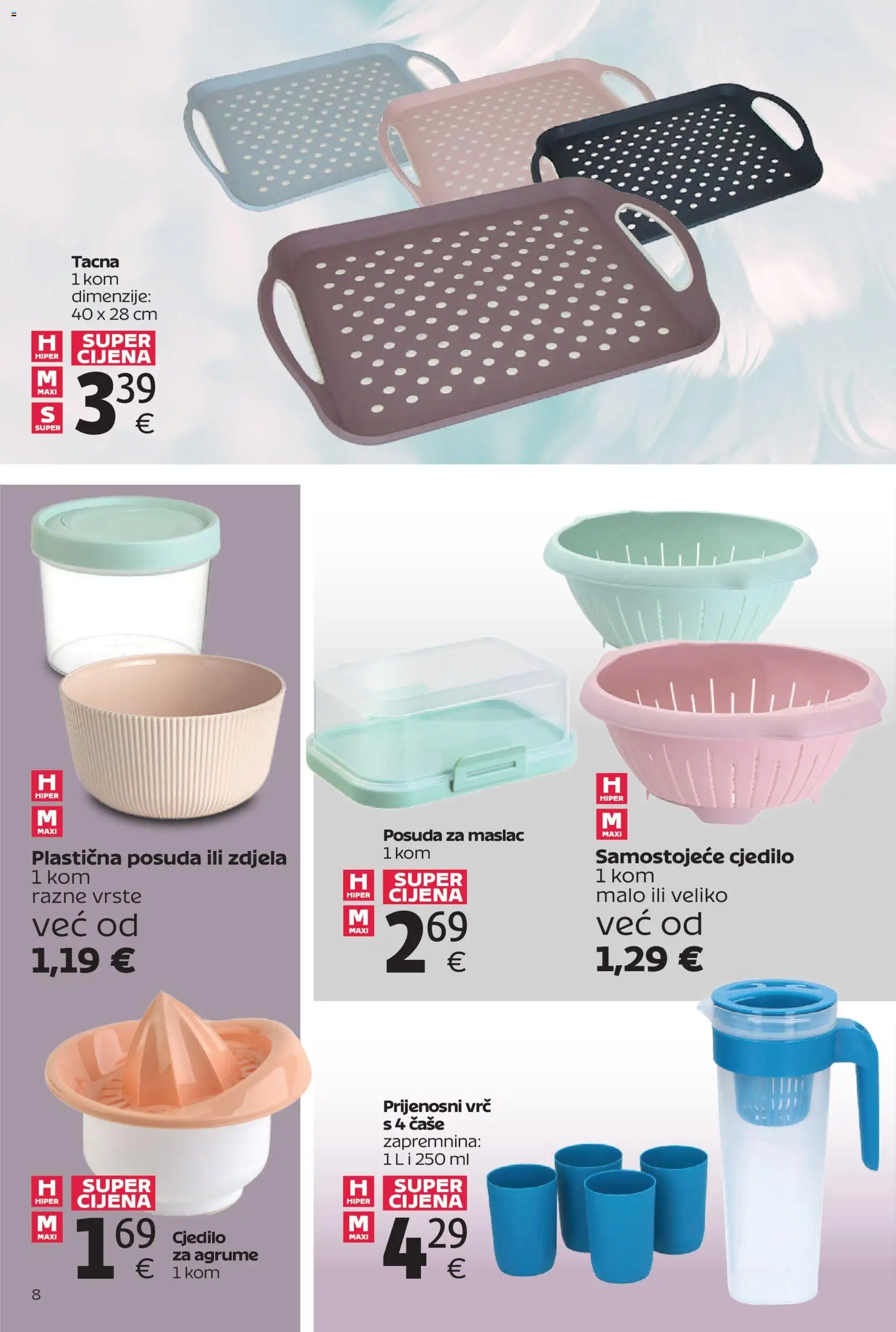 Tommy katalog | vrijedi od 13.04.2026 | Stranica: 8 | Proizvodi: Maslac, Čaše, Zdjela, Tacna