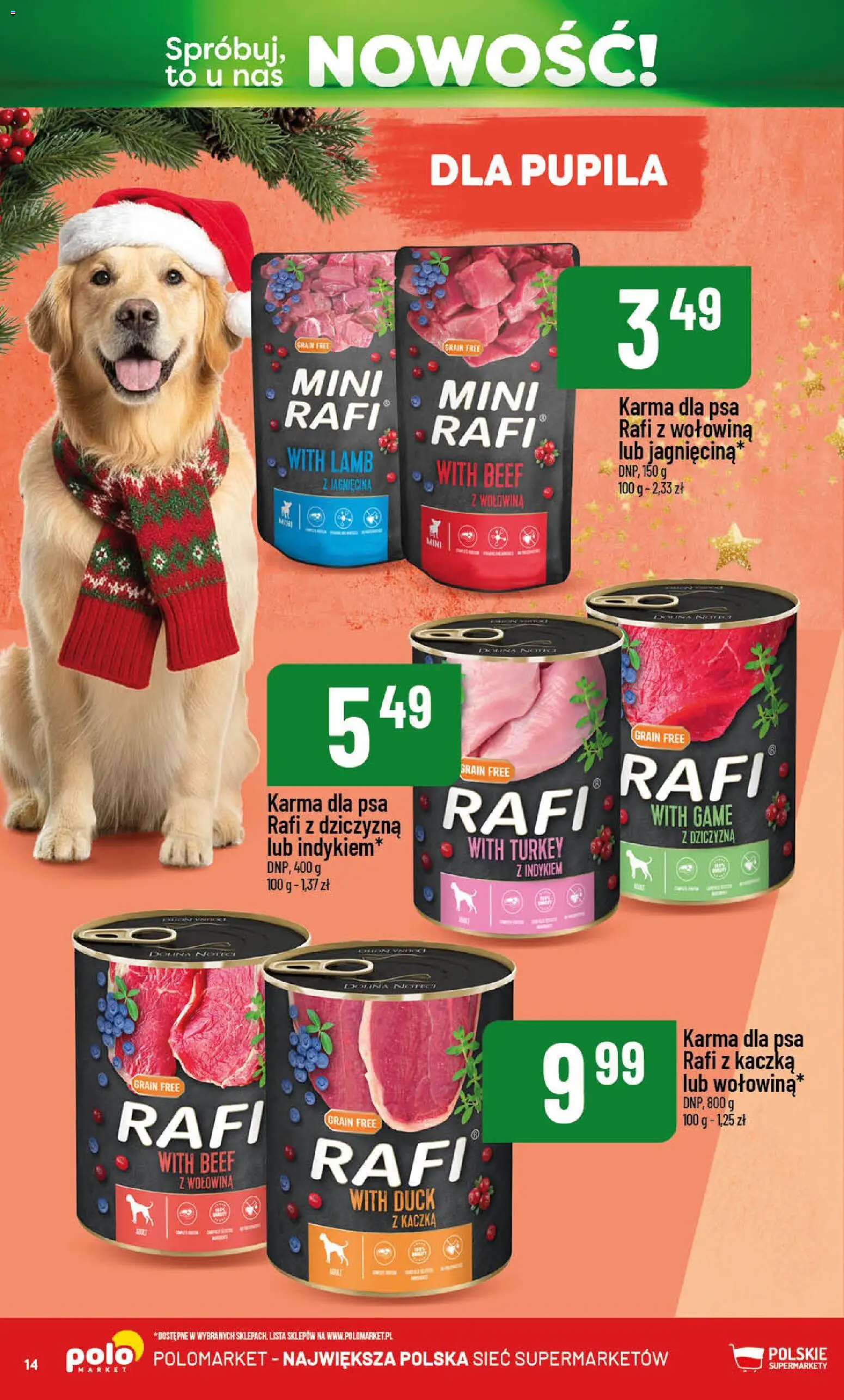 POLOmarket Gazetka - Nowości od 01.12.2025 | Strona: 14 | Produkty: Kaczka, Jagnięcina, Karma dla psa, Wołowina