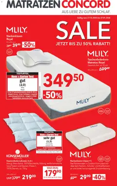 Matratzen Concord Flugblatt ab 27.12.2025 gültig