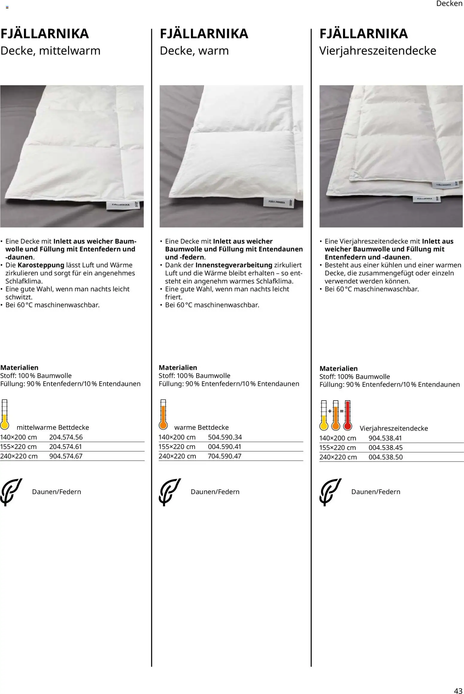 Ikea Prospekt  Schlafkomfort	 – gültig ab 30.09.2025 | Seite: 43 | Produkte: Decke, Bettdecke