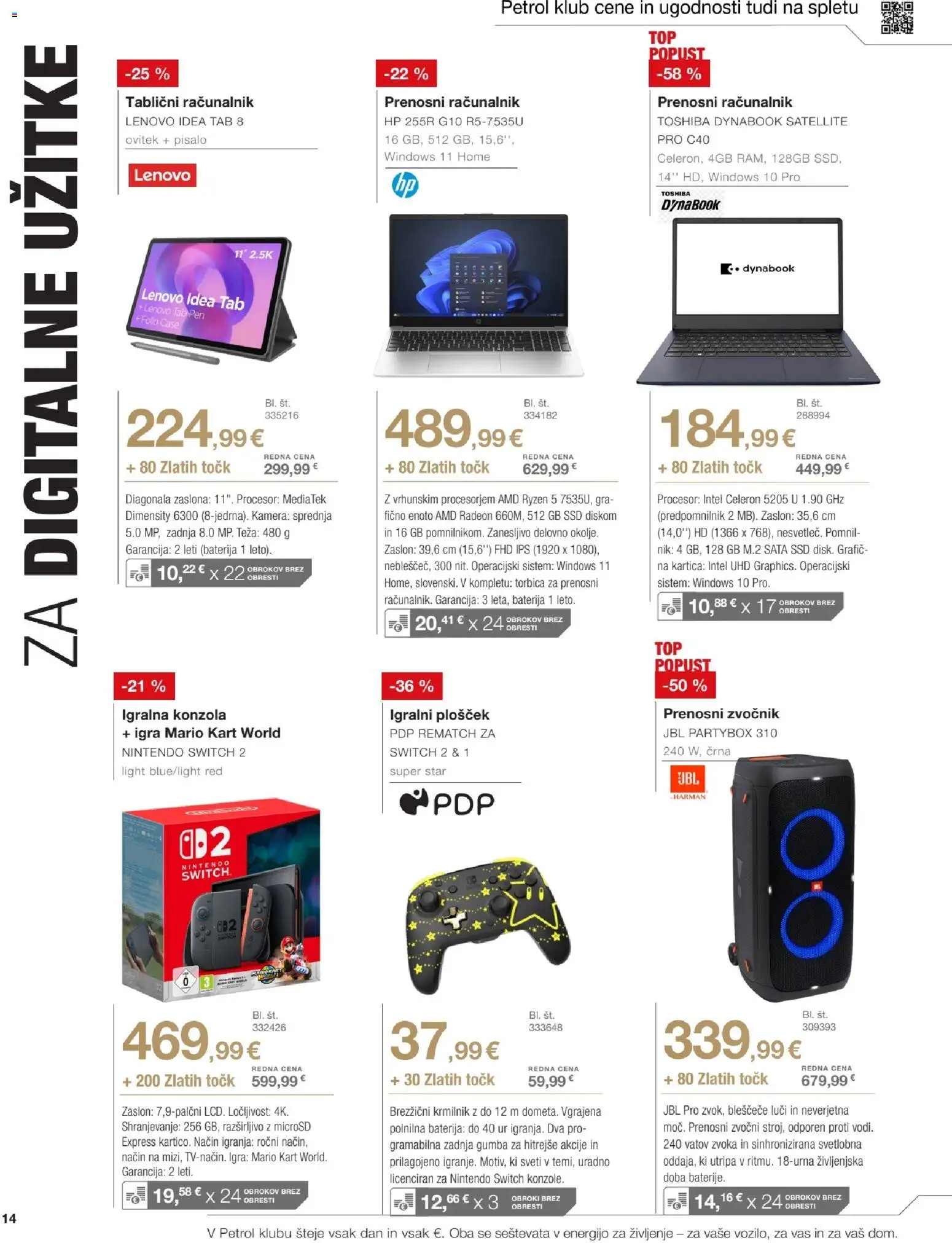 Novi Petrol katalog ponudbe – veljaven od 02.02.2026 | Stran: 14 | Izdelki: Prenosni racunalnik, Racunalnik, Kamera, Ovitek