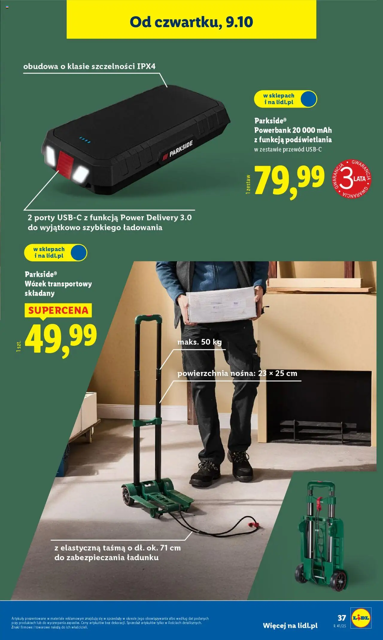 Lidl Katalog od 06.10.2025 | Strona: 41 | Produkty: Wózek transportowy, Powerbank