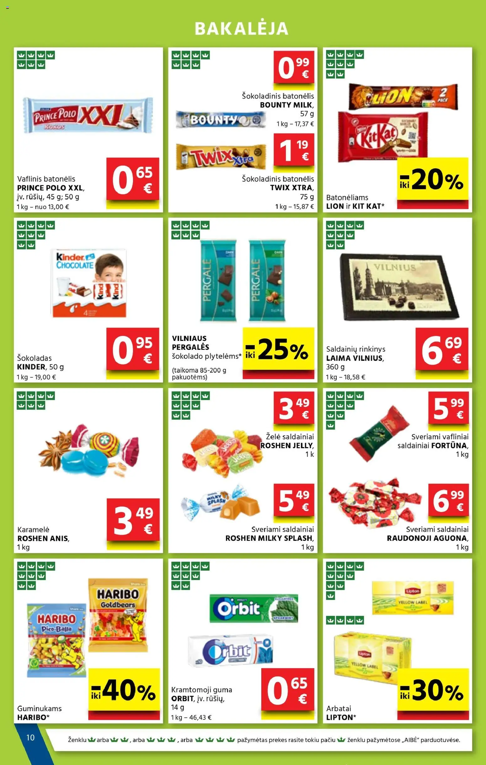 AIBE akcijos nuo 13.11.2025 | Puslapis: 10 | Prekių: Šokoladas, Šokoladinis batonėlis, Saldainiai