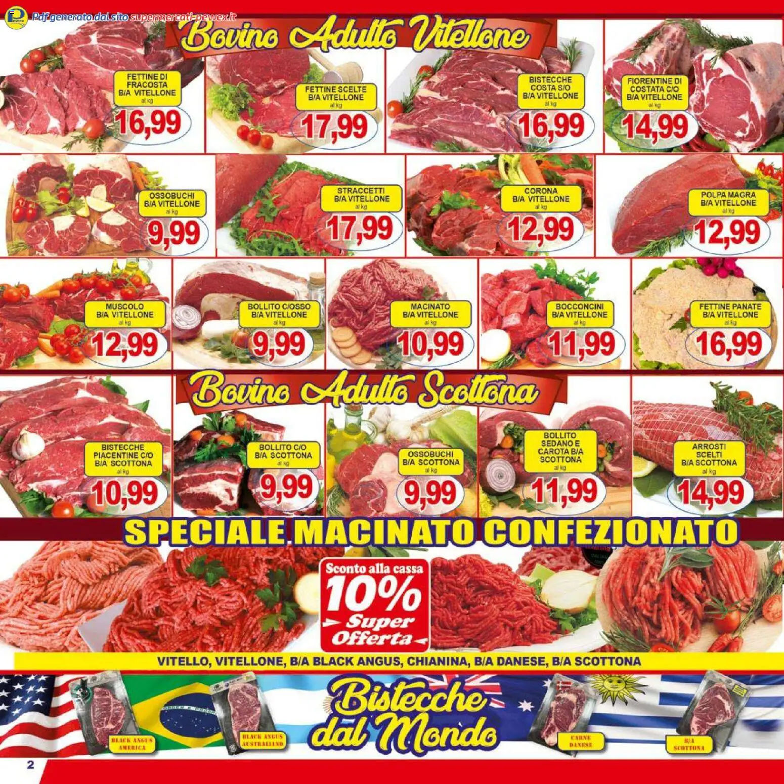 Volantino Pewex del 27.03.2026 | Pagina: 2 | Prodotti: Bovino, Carota, Sedano, Macinato