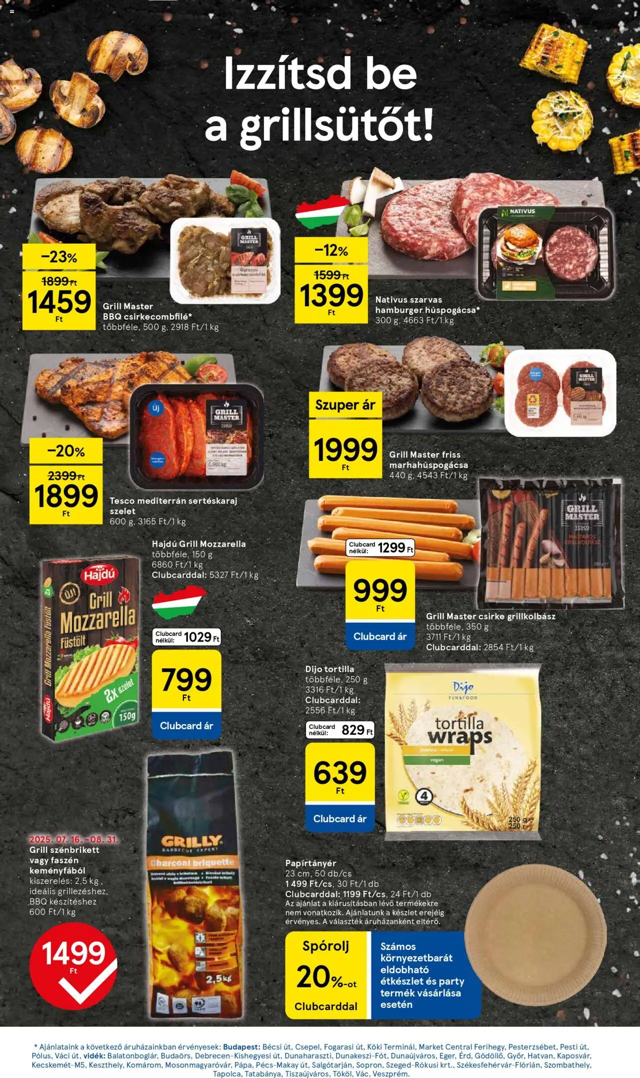 Tesco akciós ujság - amely érvényes a következő dátumtól: 28.08.2025 | Oldal: 11 | Termékek: Mozzarella, Hamburger, Sertéskaraj, Étkészlet