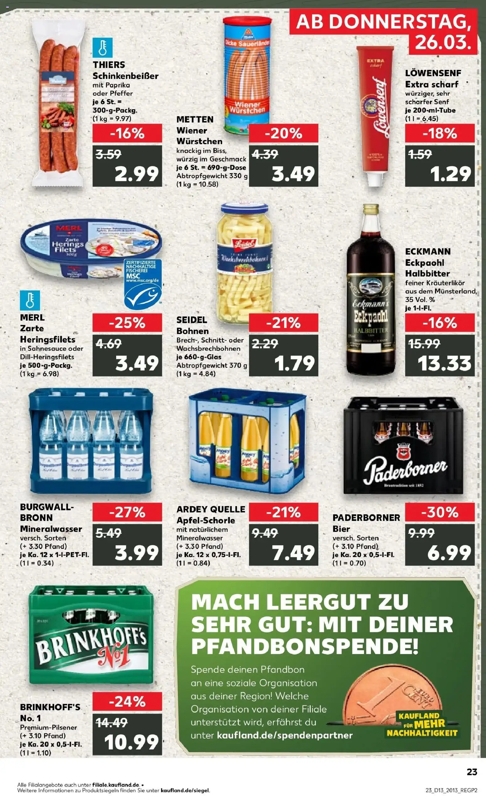 Kaufland Prospekt Hamm	 – gültig ab 26.03.2026 | Seite: 23 | Produkte: Bier, Mineralwasser, Apple, Pfeffer
