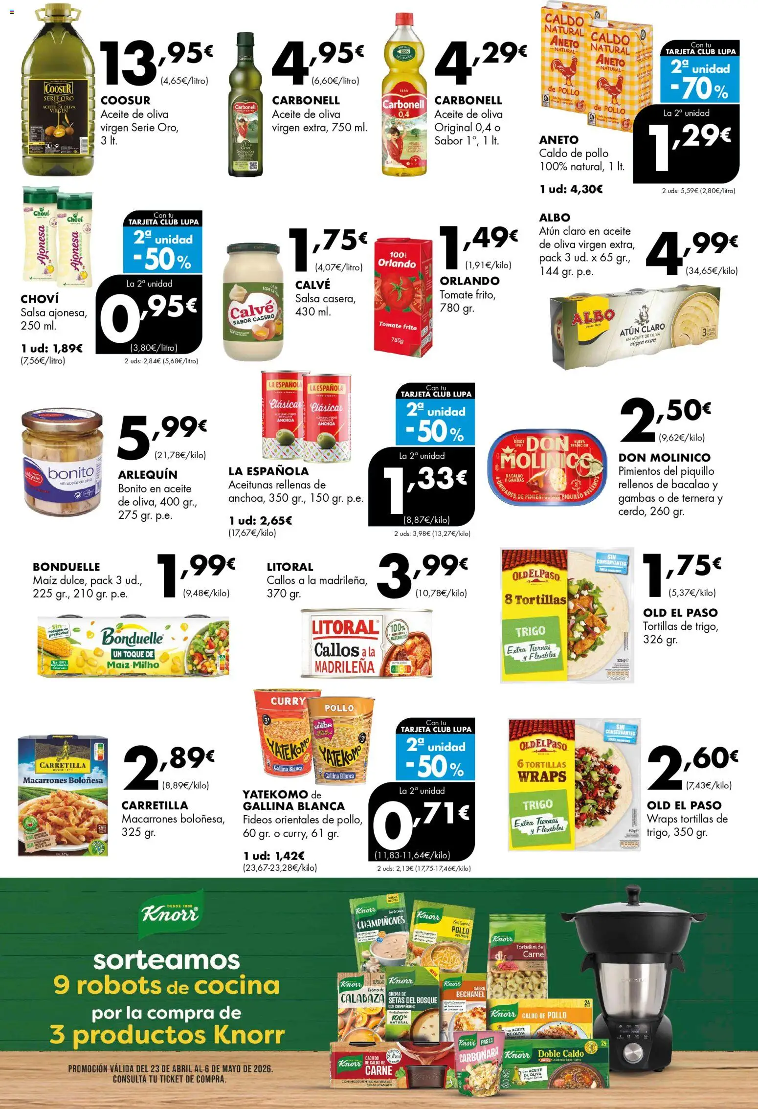 Lupa Supermercados folleto │ válido desde el 23.04.2026 | Página: 11 | Productos: Pasta, Crema, Κλειδαριά της πόρτας, Anchoa