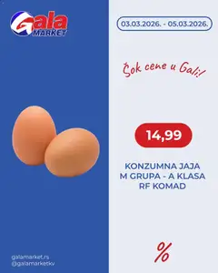 Gala MARKET katalog Šok cene - pregled Gala MARKET kataloga - važi od 03.03.2026