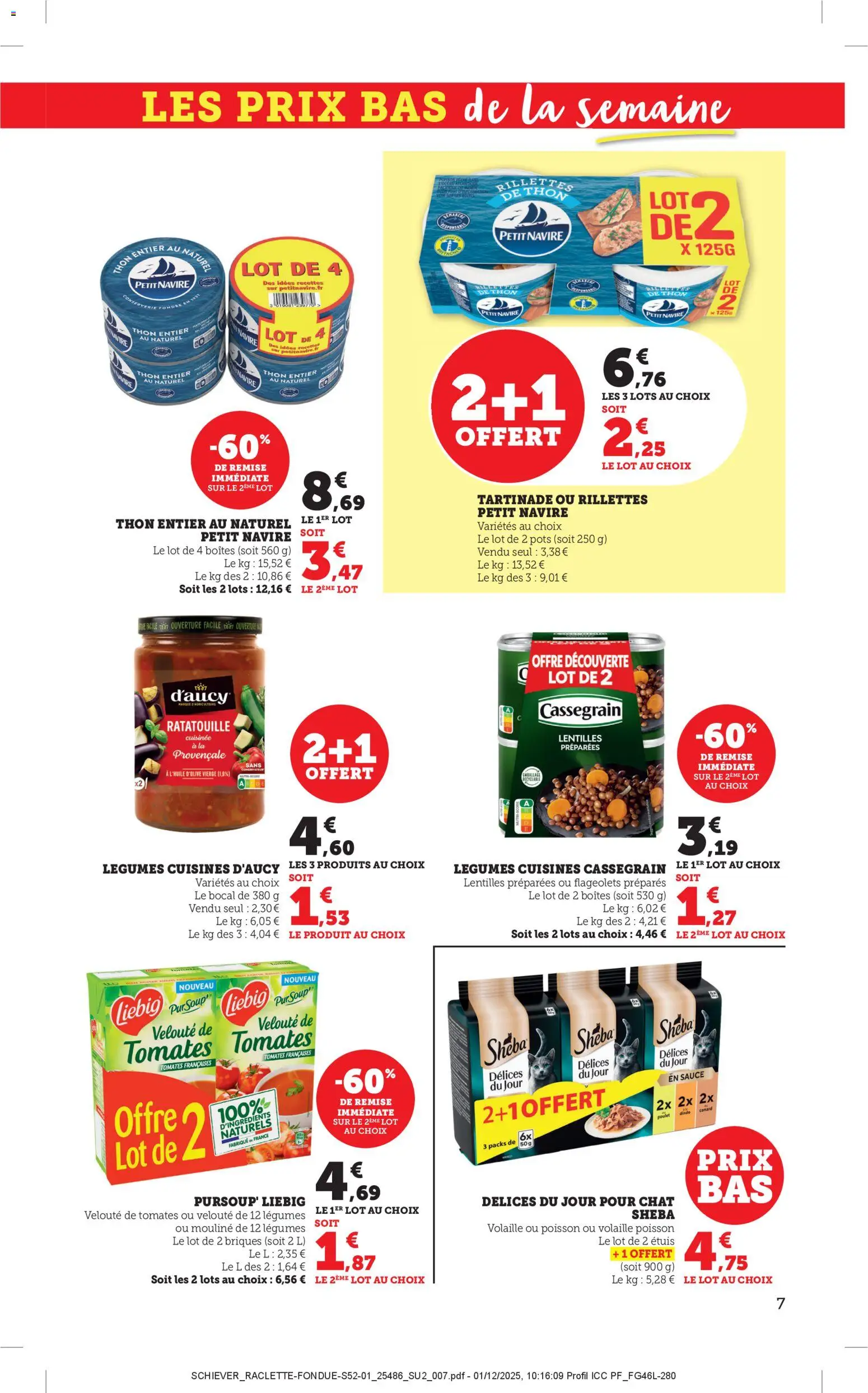 {H1} | Page: 7 | Produits: Volaille, Briques, Tomates, Poisson