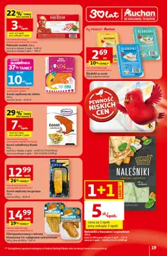 Pogląd oferty "Auchan Gazetka - 30 Lat Hipermarket" - ważna od 29.01.2026 | Strona: 19 | Produkty: Miruna, Łosoś, Paluszki, Naleśniki