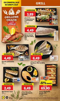 Lidl Gazetka od 24.07.2025 | Strona: 34 | Produkty: Pstrąg tęczowy, Sandacz, Pstrąg, Dorada