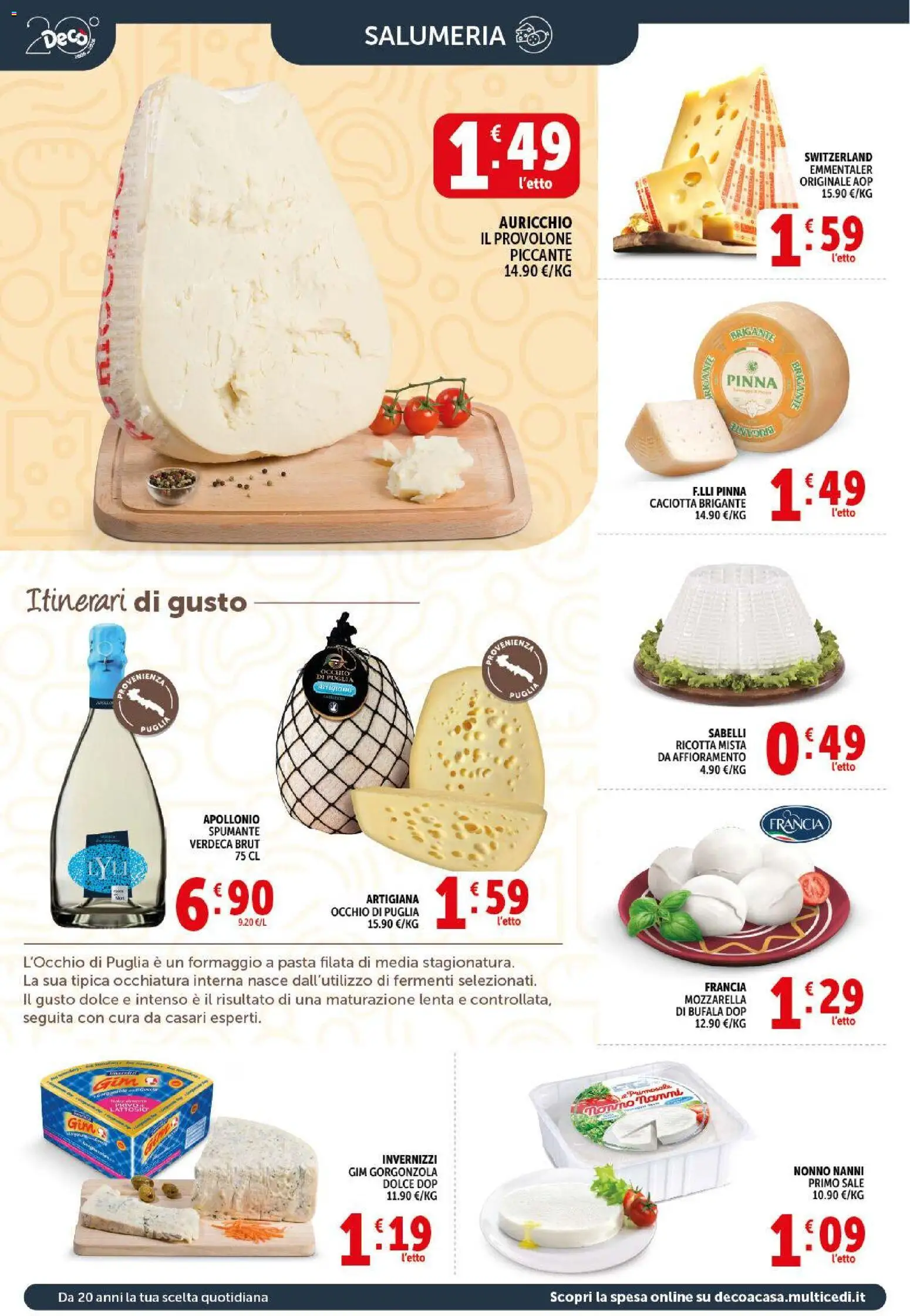 Volantino Decò del 17.03.2026 | Pagina: 4 | Prodotti: Sale, Mozzarella, Formaggio, Spumante