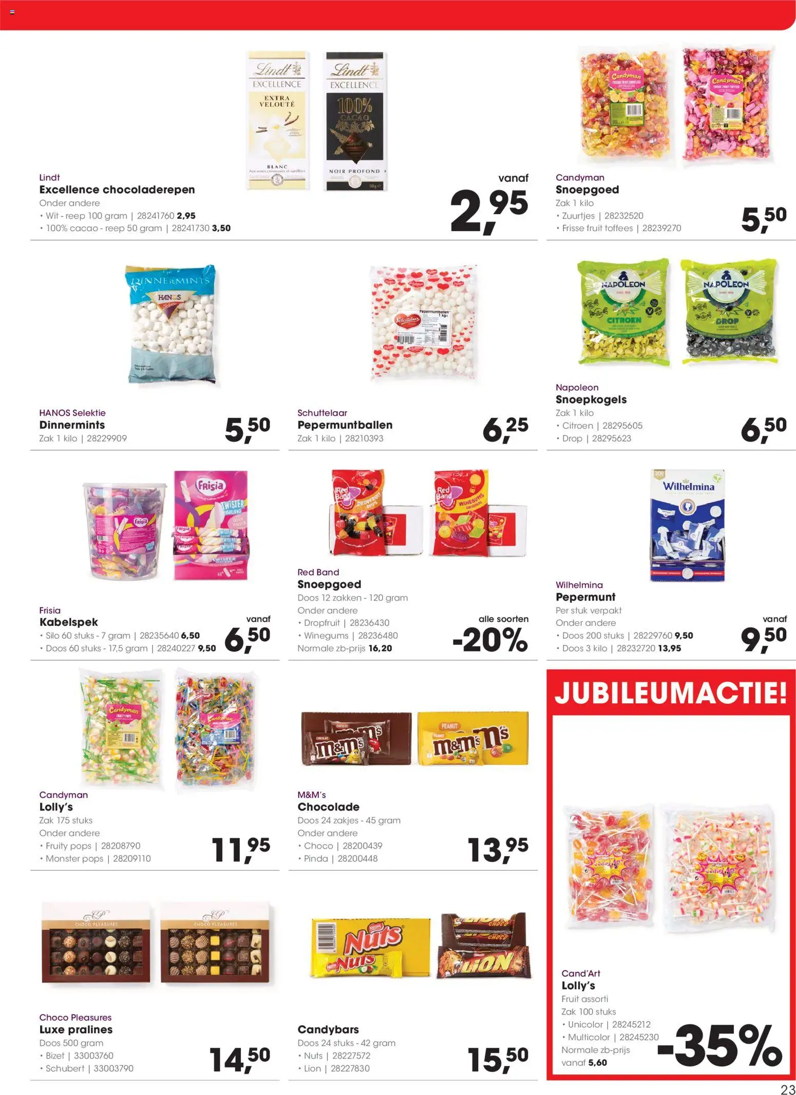 {H1} | Pagina: 23 | Producten: Chocolade, Csirkebőr, Zak, Fruit