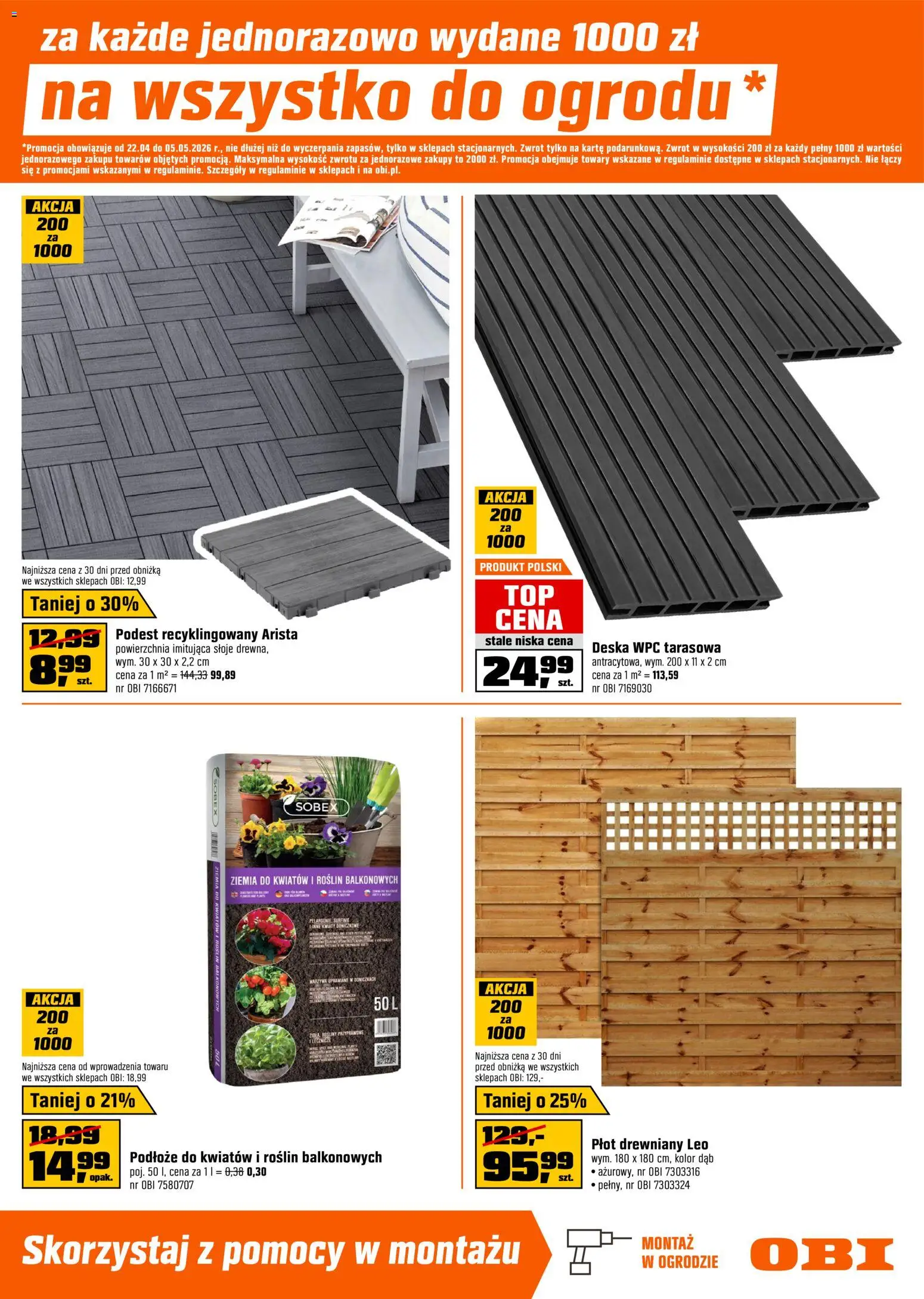 OBI gazetka od 22.04.2026 | Strona: 7 | Produkty: Ziemia do kwiatów, Ziemia, Rosliny, Warzywa