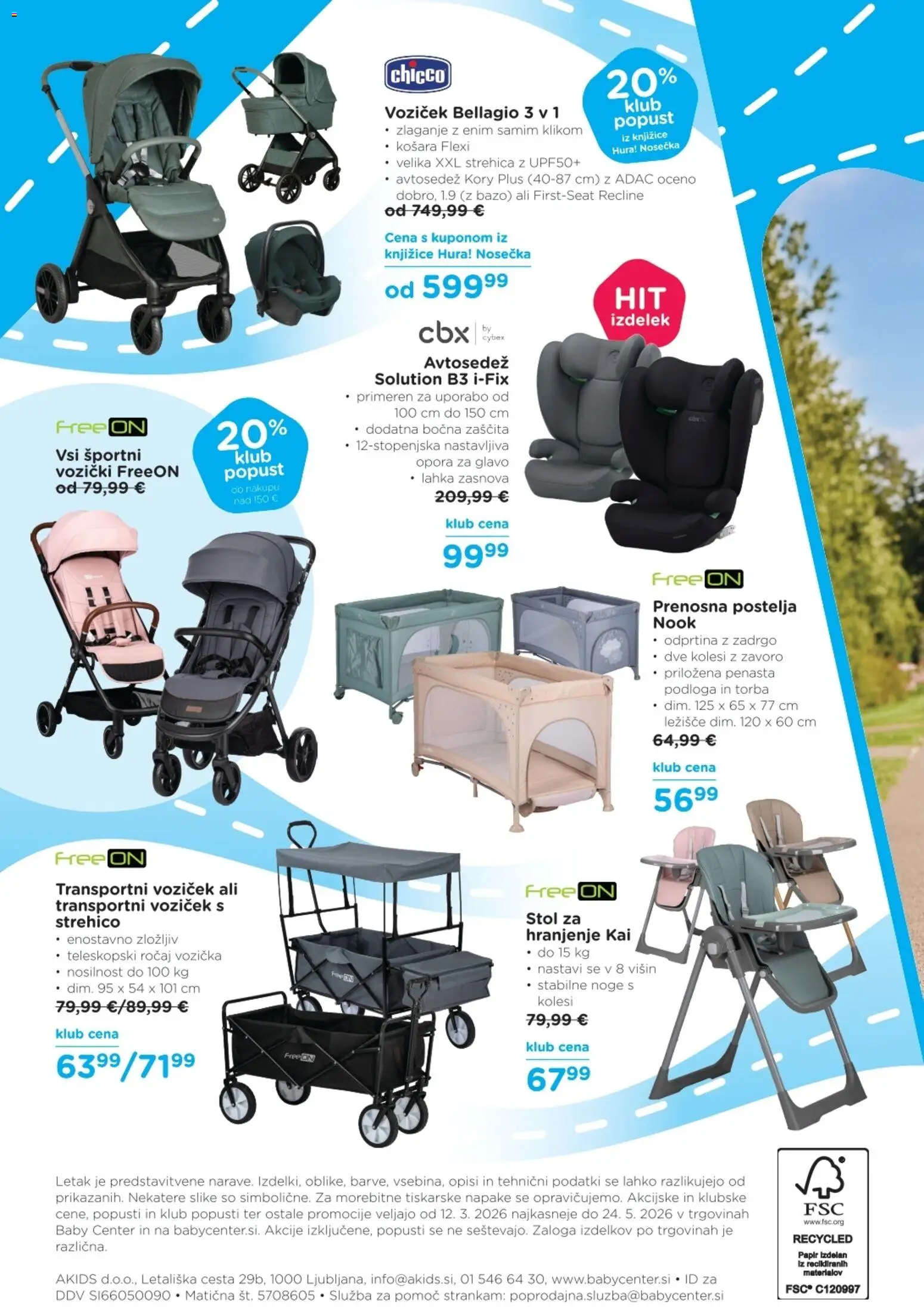 Novi Baby center katalog ponudbe – veljaven od 12.03.2026 | Stran: 24 | Izdelki: Ležišče, Postelja, Stol, Transportni voziček