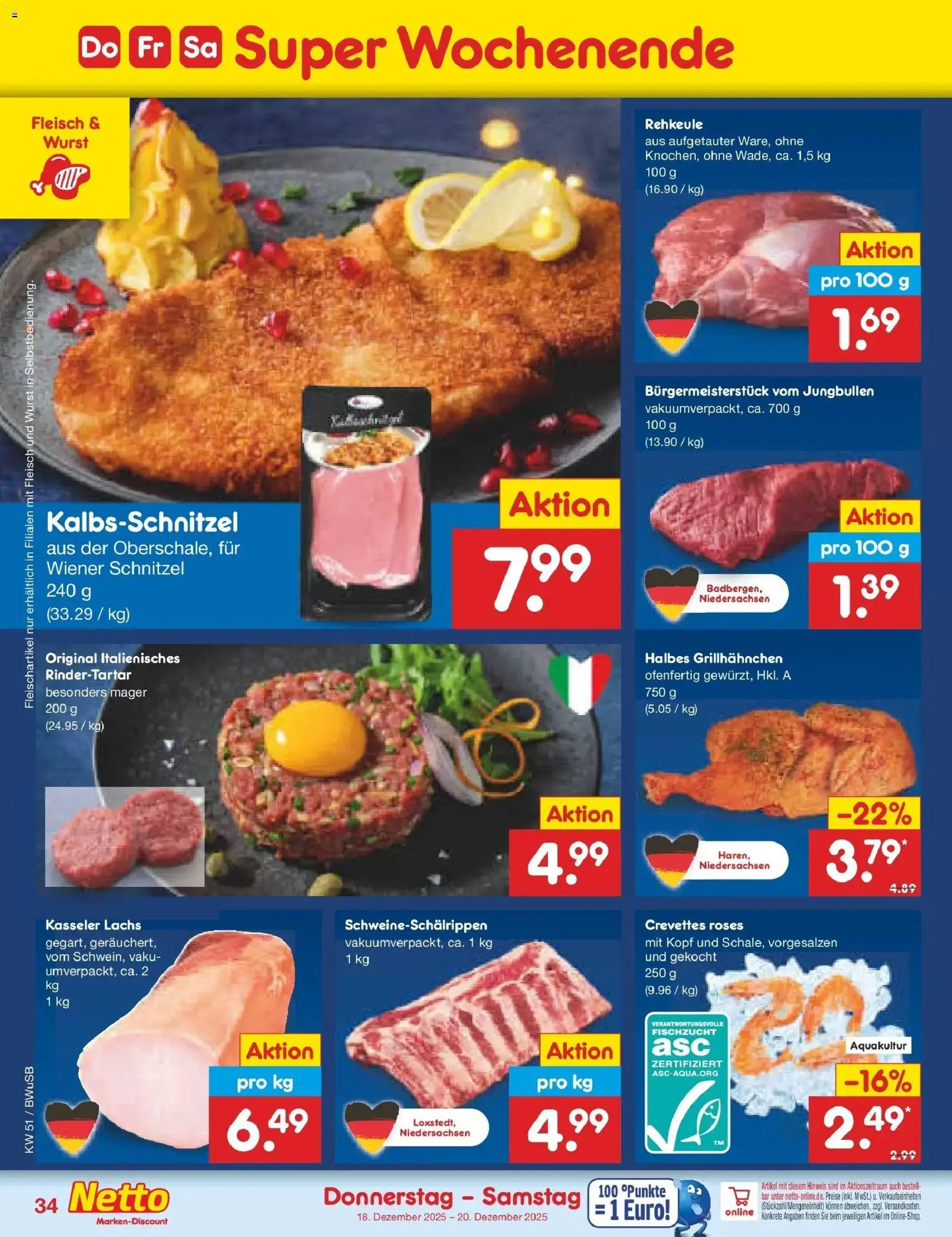 Netto Marken-Discount prospekt Stemwede-Dielingen	 – gültig ab 15.12.2025 | Seite: 42 | Produkte: Schnitzel, Lachs, Wurst, Fleisch