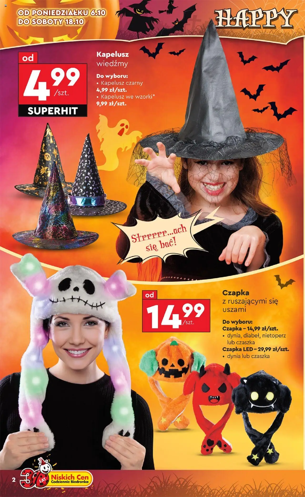 Biedronka gazetka - Hity i inspiracje od 06.10.2025 | Strona: 2 | Produkty: Dynia, Kapelusz, Czapka