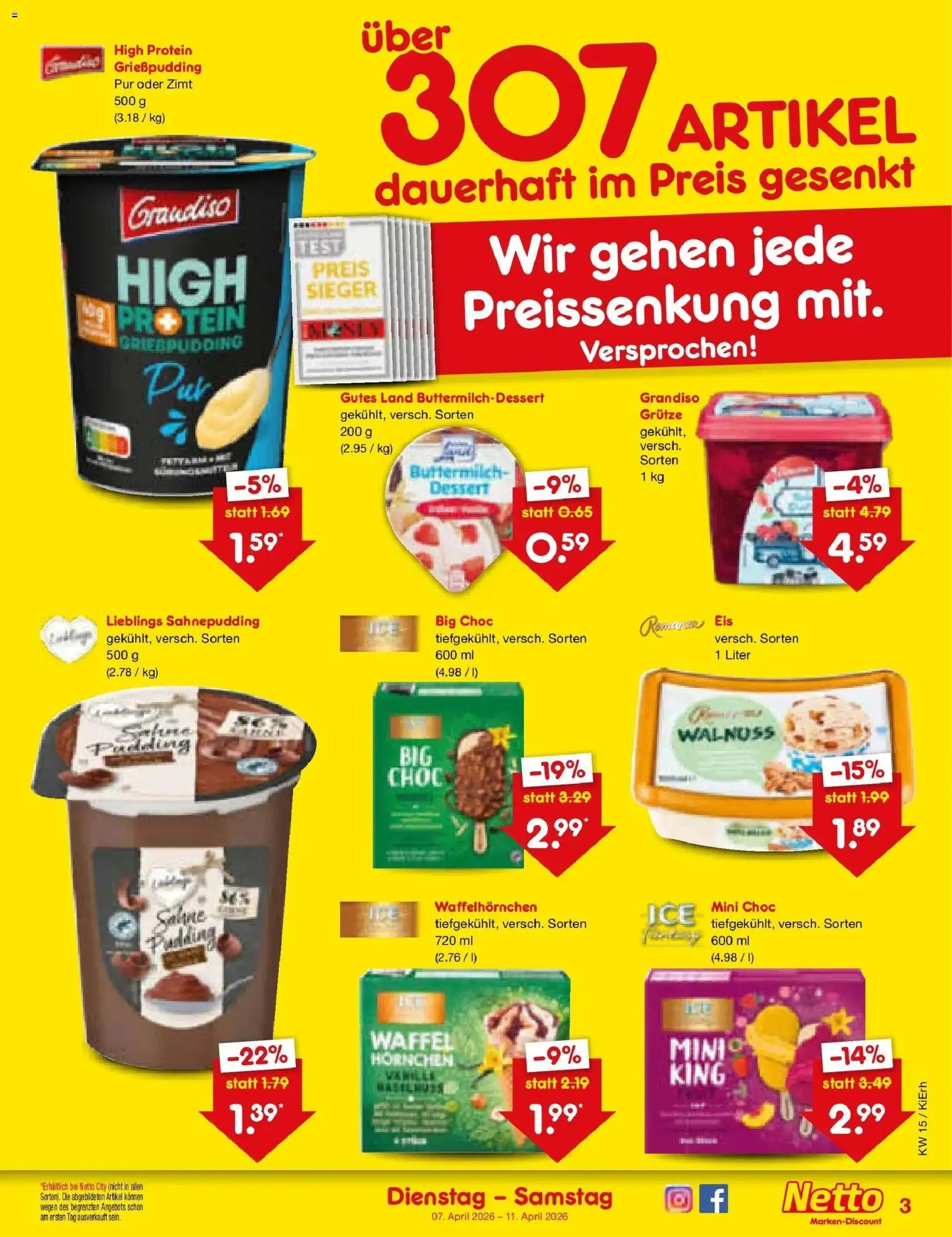 Netto Marken-Discount Prospekt Oberhaid	 – gültig ab 05.04.2026 | Seite: 29 | Produkte: Buttermilch, Eis