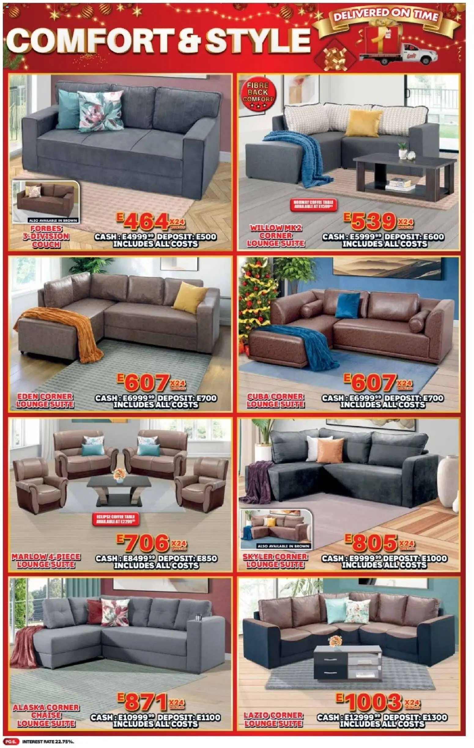 New Lewis Stores catalogue – valid from 08.12.2025 | Page: 6 | Products: Couch, Coffee table, Table, Coffee