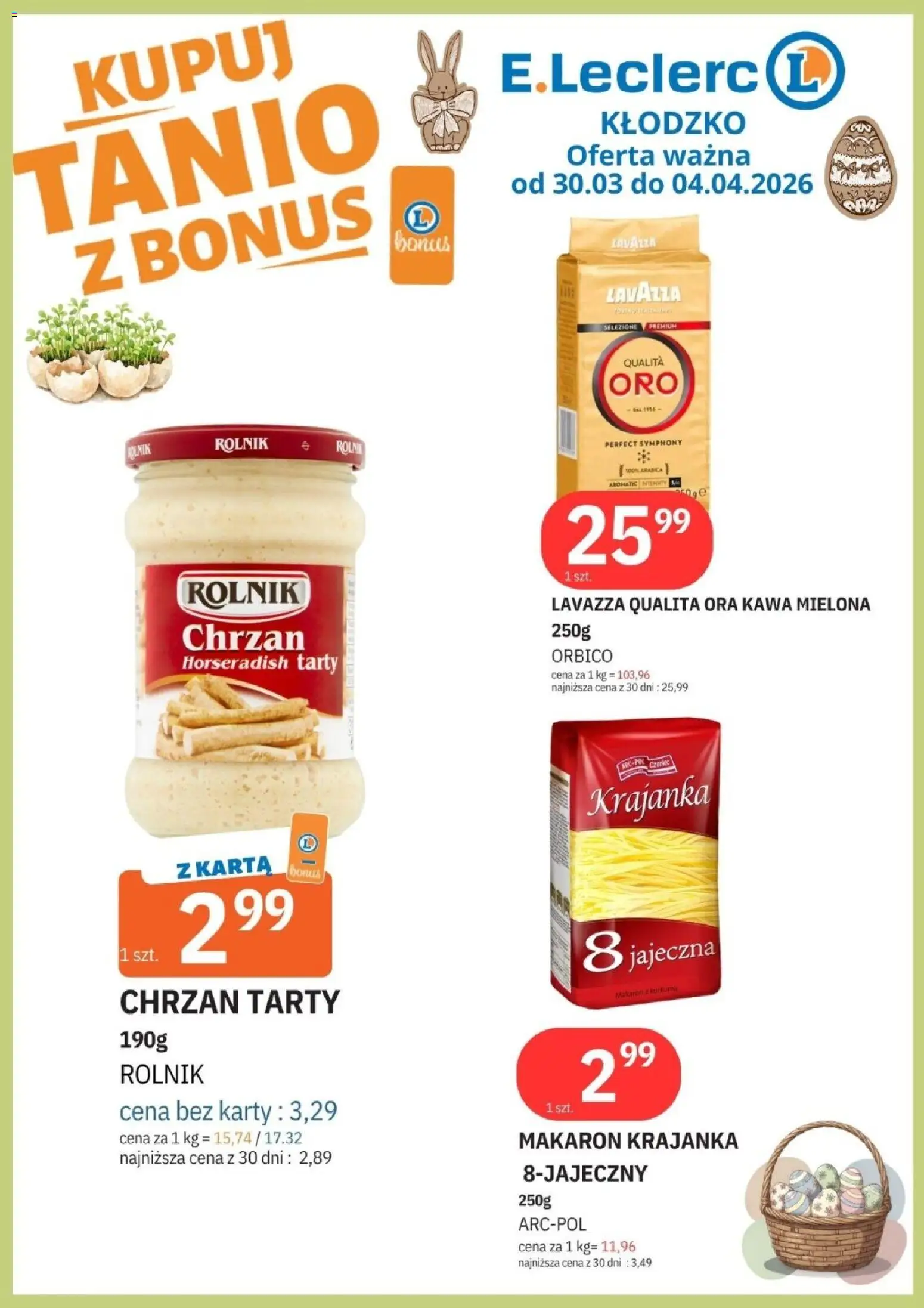 E.Leclerc gazetka - Kłodzko I od 30.03.2026 | Strona: 10 | Produkty: Kurkuma, Lavazza, Kawa, Makaron