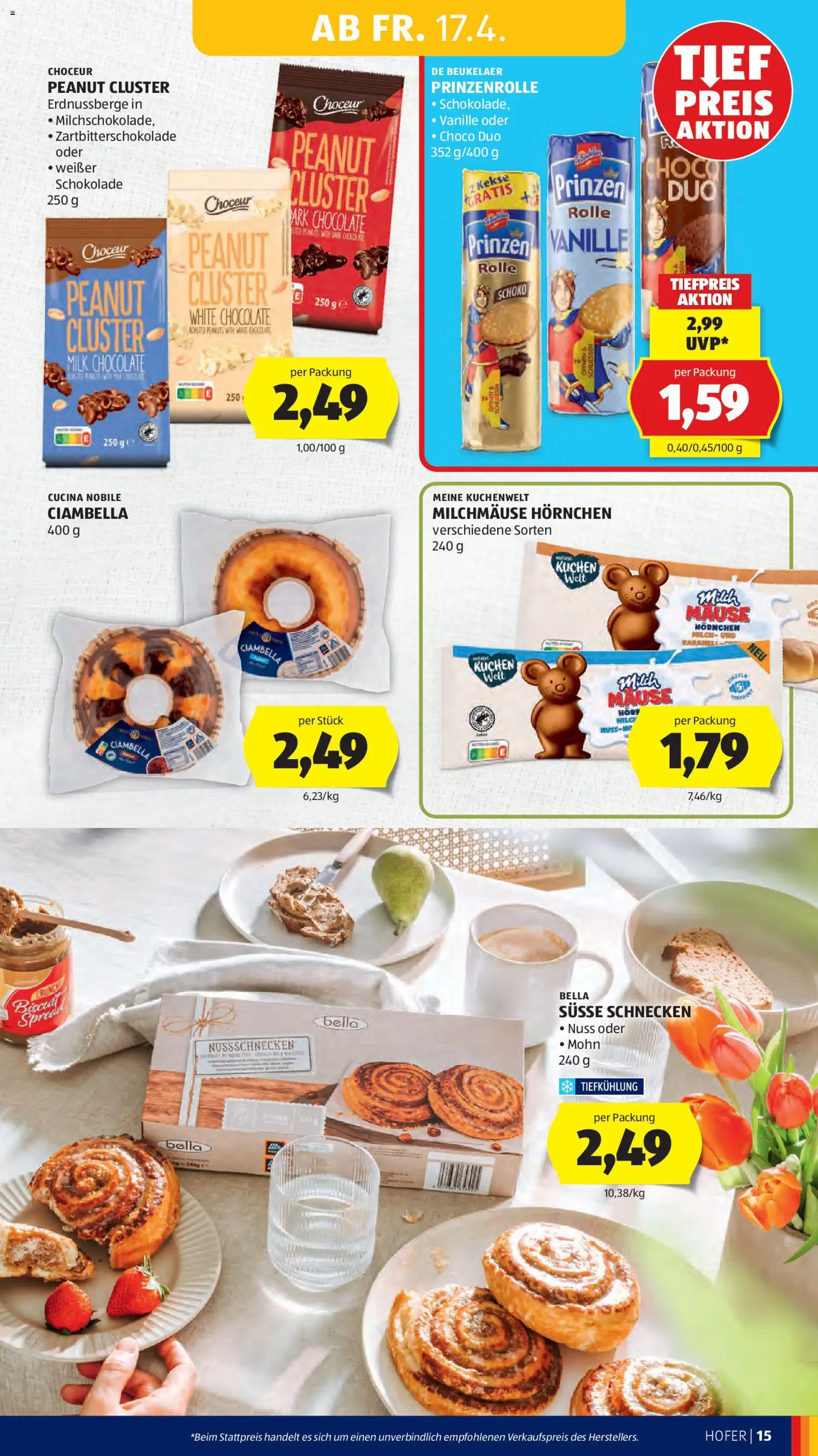 Hofer Flugblatt gültig ab 20.04.2026 | Seite: 17 | Produkte: Kekse, Milch, Schokolade