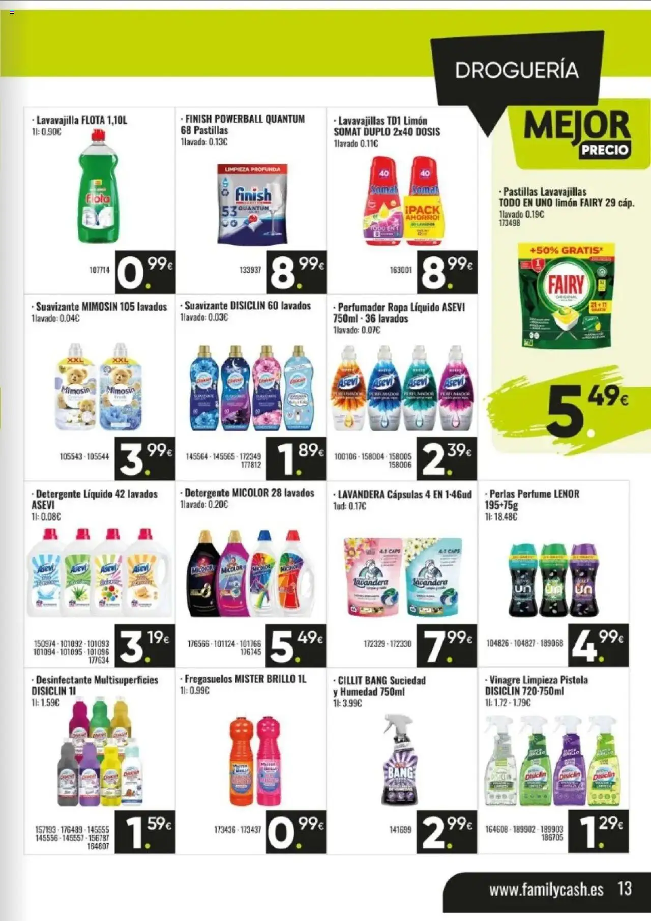 Family Cash folleto │ válido desde el 11.08.2025 | Página: 13 | Productos: Detergente, Ropa, Detergente líquido, Suavizante