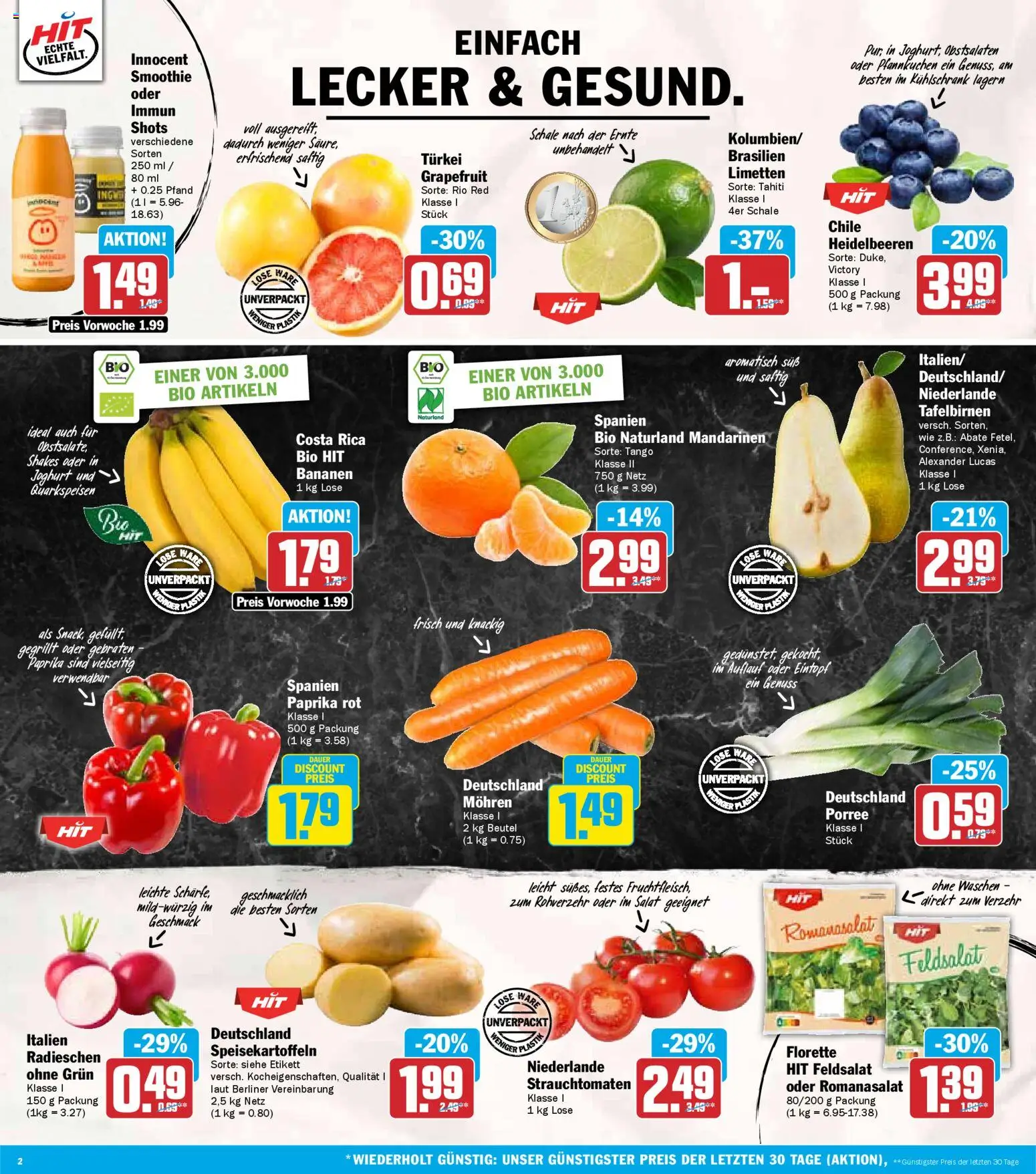 HIT Prospekt 	 – gültig ab 19.01.2026 | Seite: 2 | Produkte: Berliner, Paprika rot, Kühlschrank, Bananen