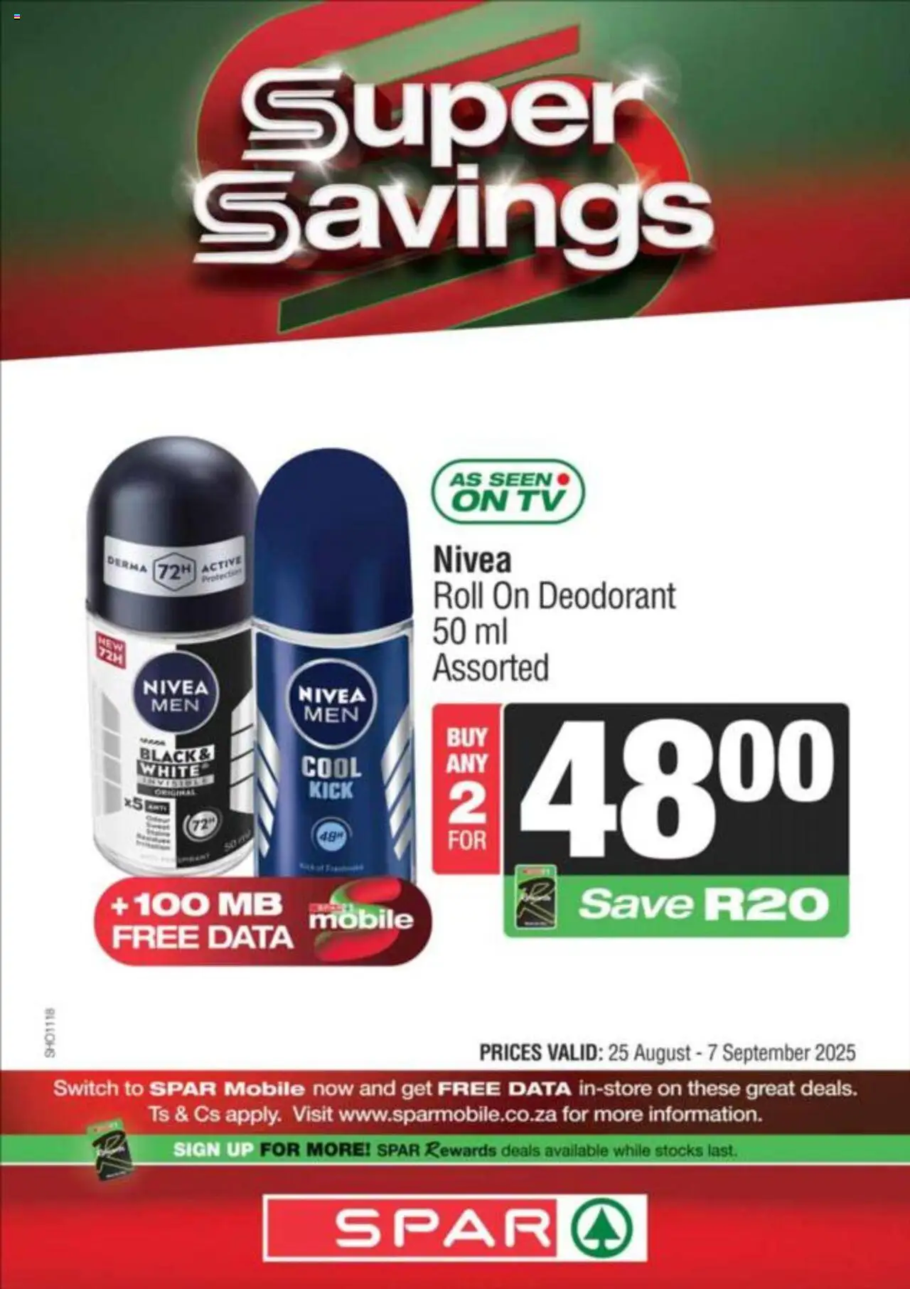 Spar Specials │ valid from 25.08.2025 | Page: 15 | Products: Data, TV, Switch, Deodorant