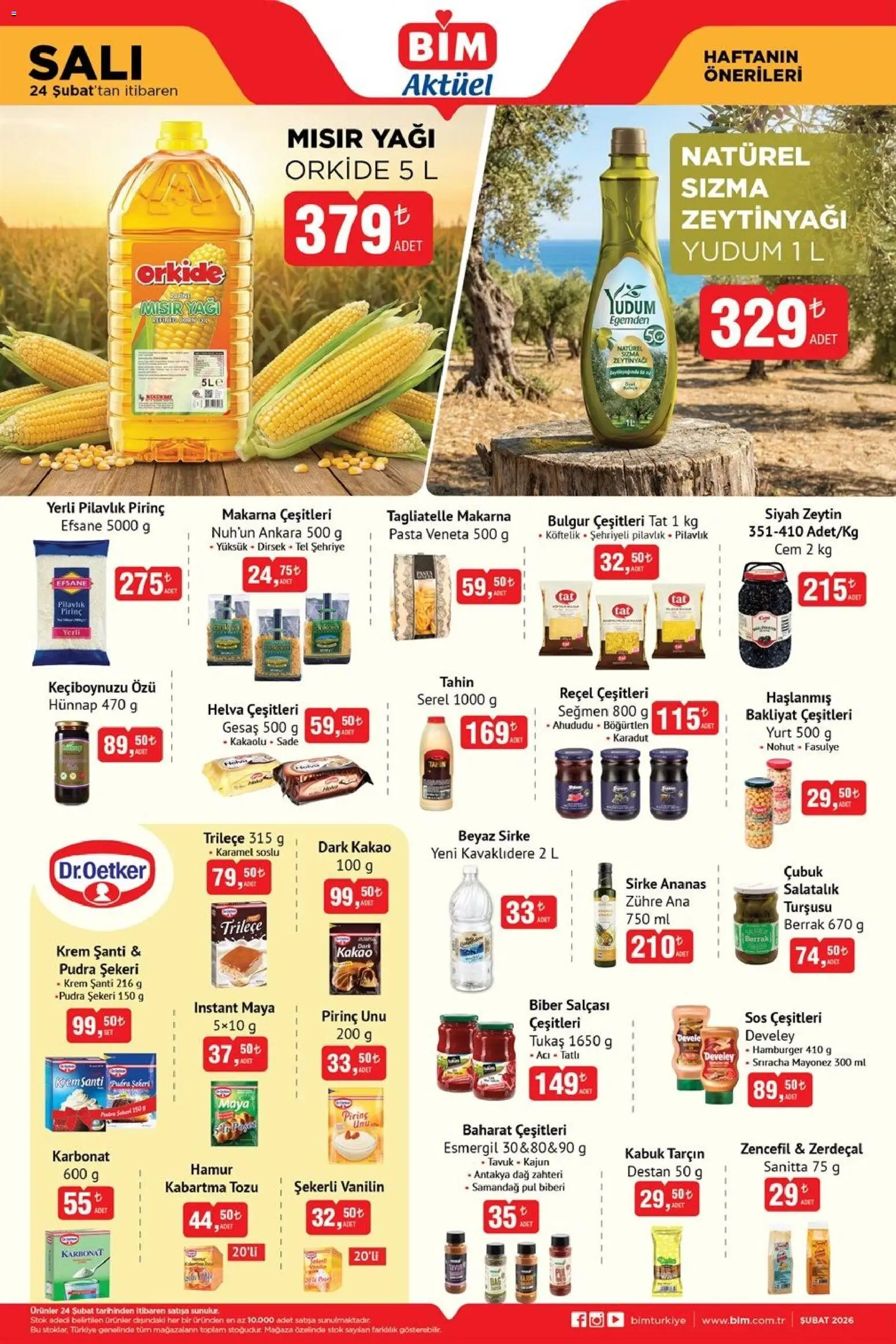 BİM Katalog - 24.02.2026 tarihinden itibaren geçerlidir | Sayfa: 2 | Ürünler: Fasulye, Krem, Ananas, Mısır