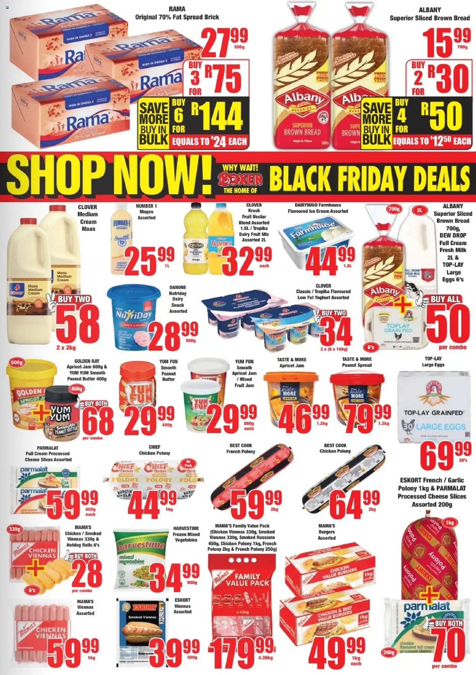 New Boxer catalogue – valid from 10.11.2025 | Page: 3 | Products: Bread, Polony, Burgers, Vegetables