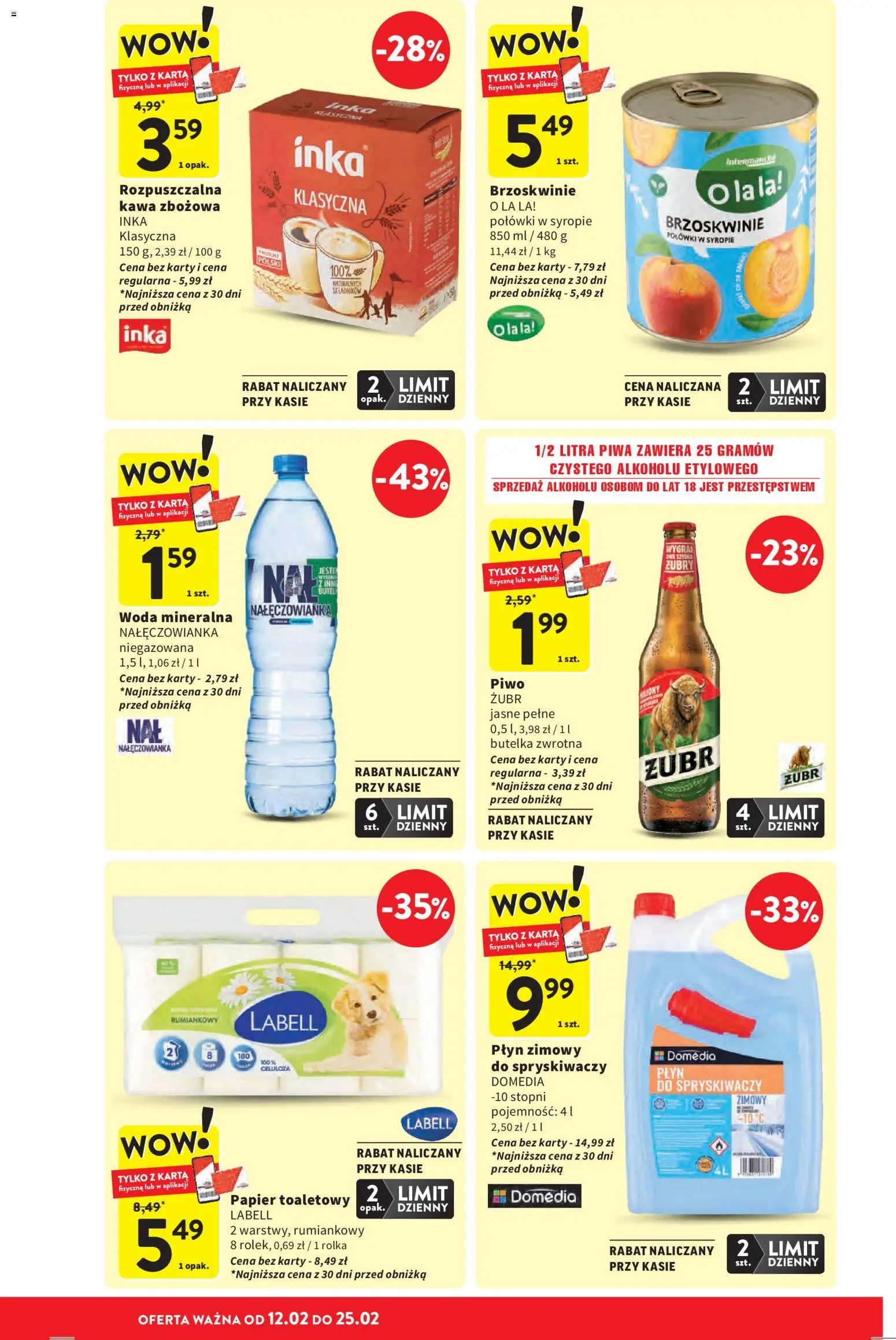 Intermarche Gazetka od 19.02.2026 | Strona: 7 | Produkty: Karta, Papier toaletowy, Kawa, Piwo