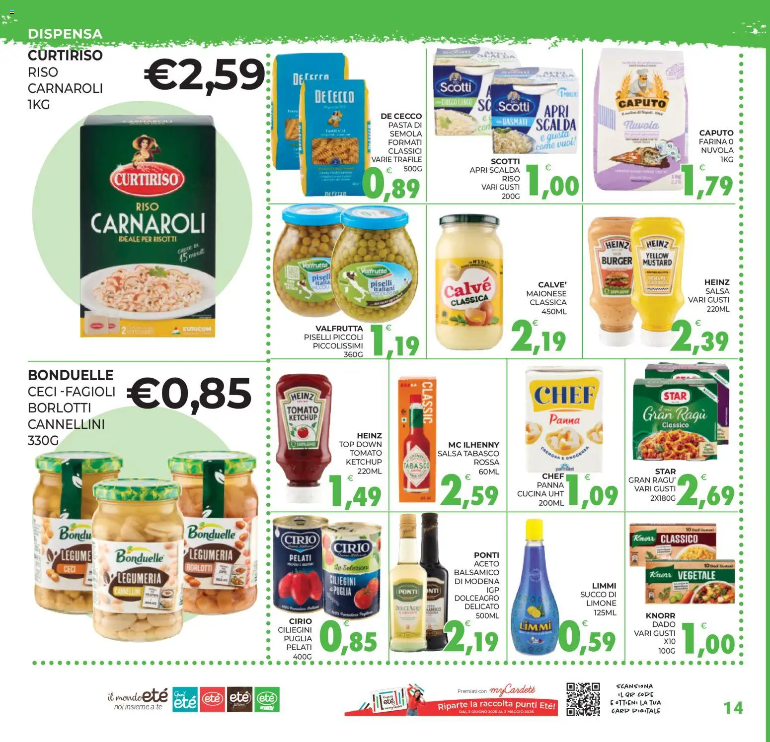 Volantino Eté del 24.03.2026 | Pagina: 14 | Prodotti: Ceci, Ragú, Piselli, Aceto
