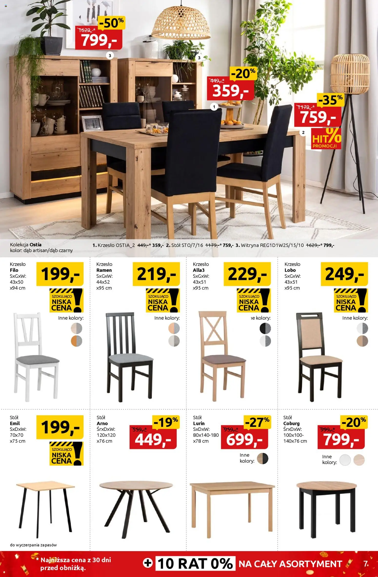 Black Red White promocje od 12.01.2026 | Strona: 7 | Produkty: Stół, Krzesło, Witryna