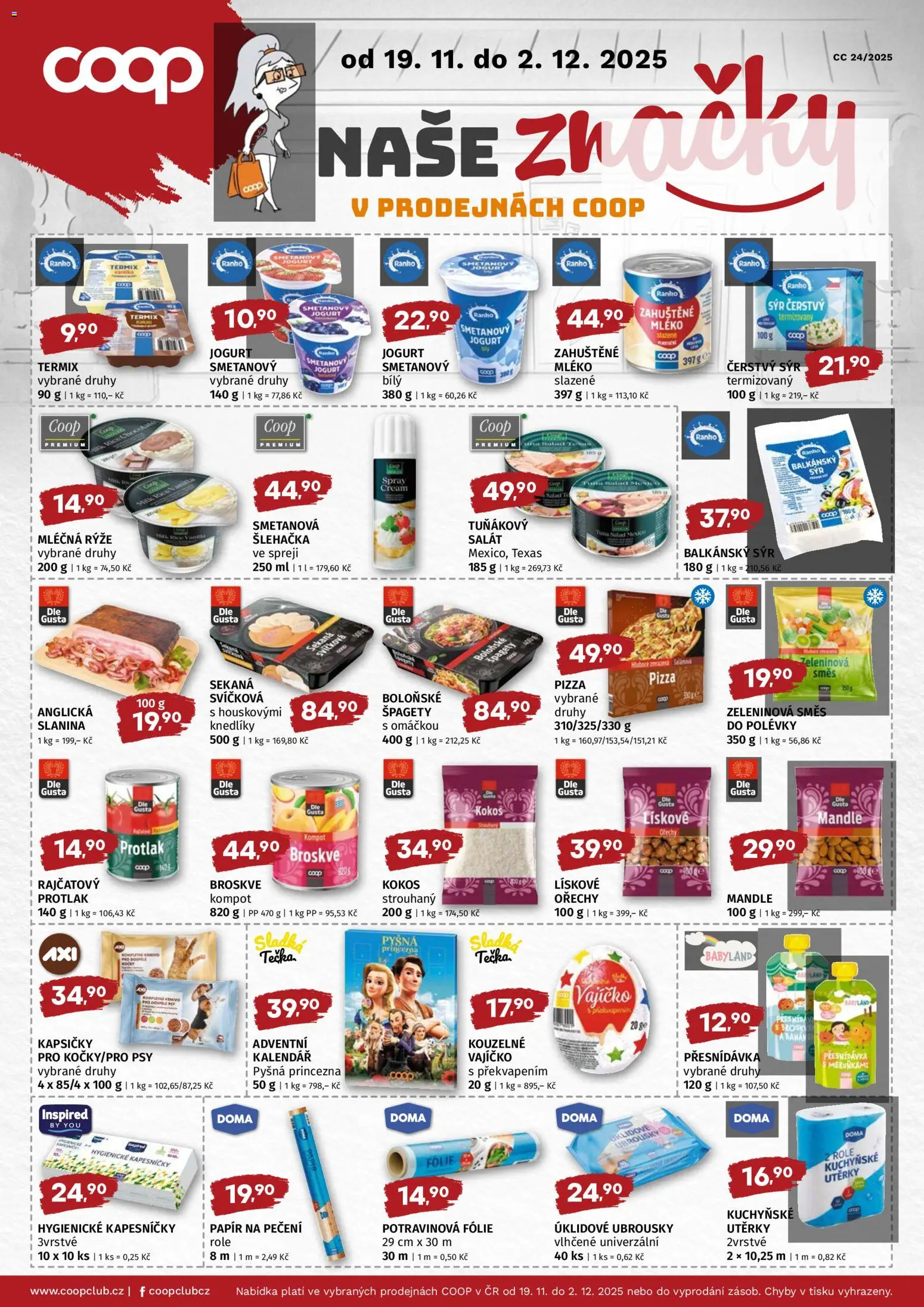 Terno leták - COOP naše super ceny od 19.11.2025 | Strana: 2 | Produkty: Rýže, Šlehačka, Mandle, Slanina