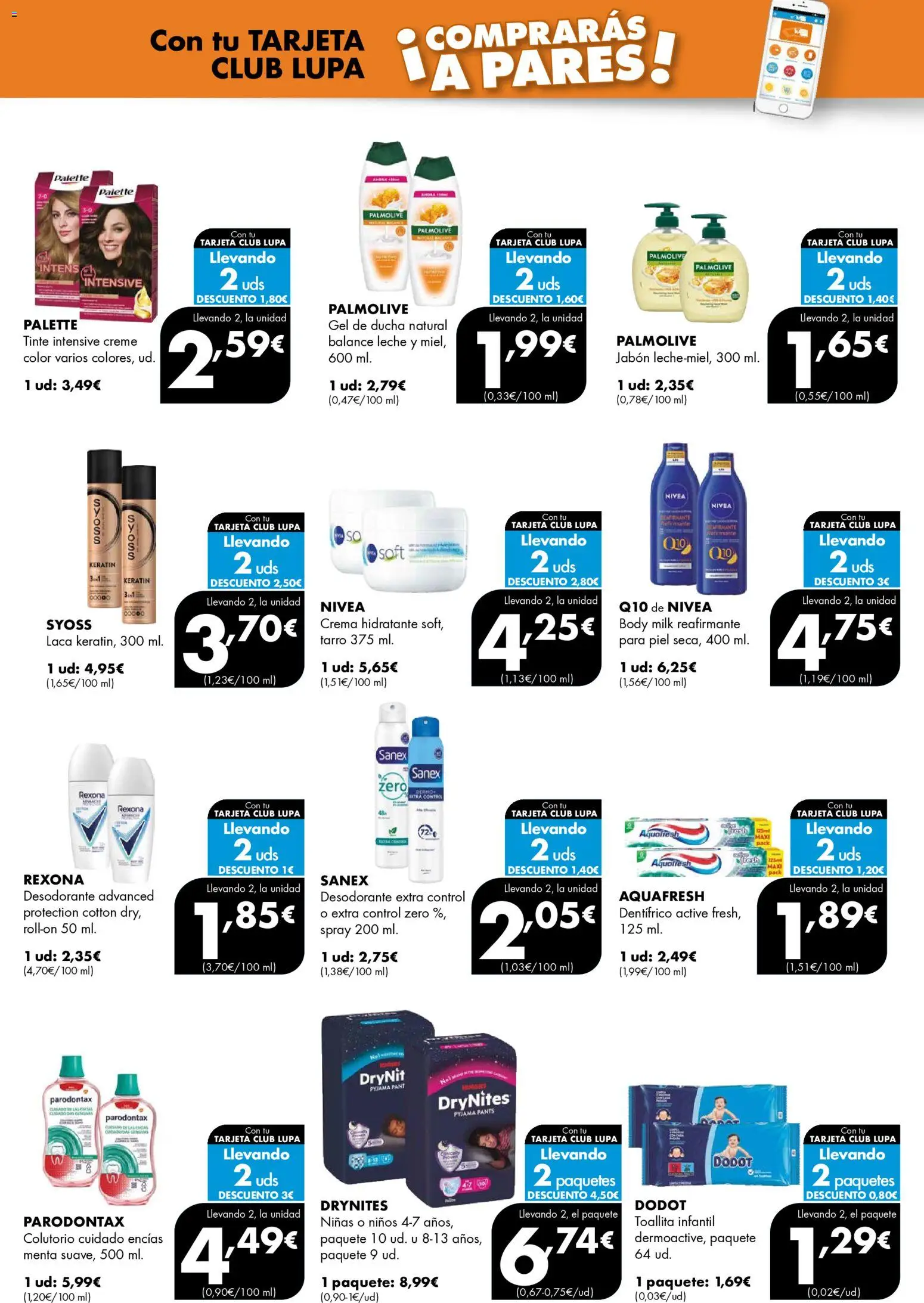 Lupa Supermercados folleto │ válido desde el 08.01.2026 | Página: 7 | Productos: Tinte, Gel de ducha, Leche, Ducha