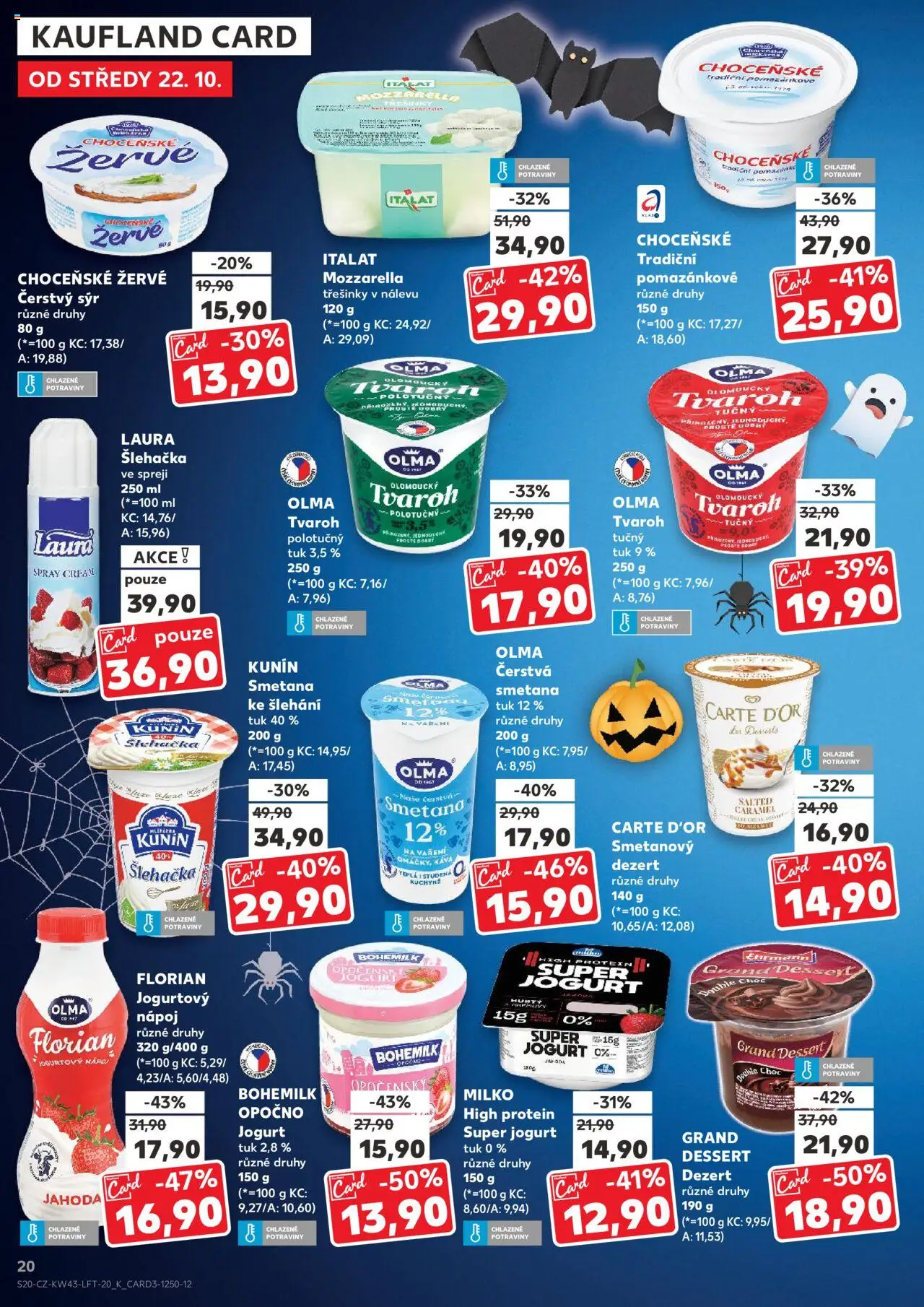 Kaufland leták - Plzeň Bory od 22.10.2025 | Strana: 20 | Produkty: Jogurt, Šlehačka, Žervé, Potraviny