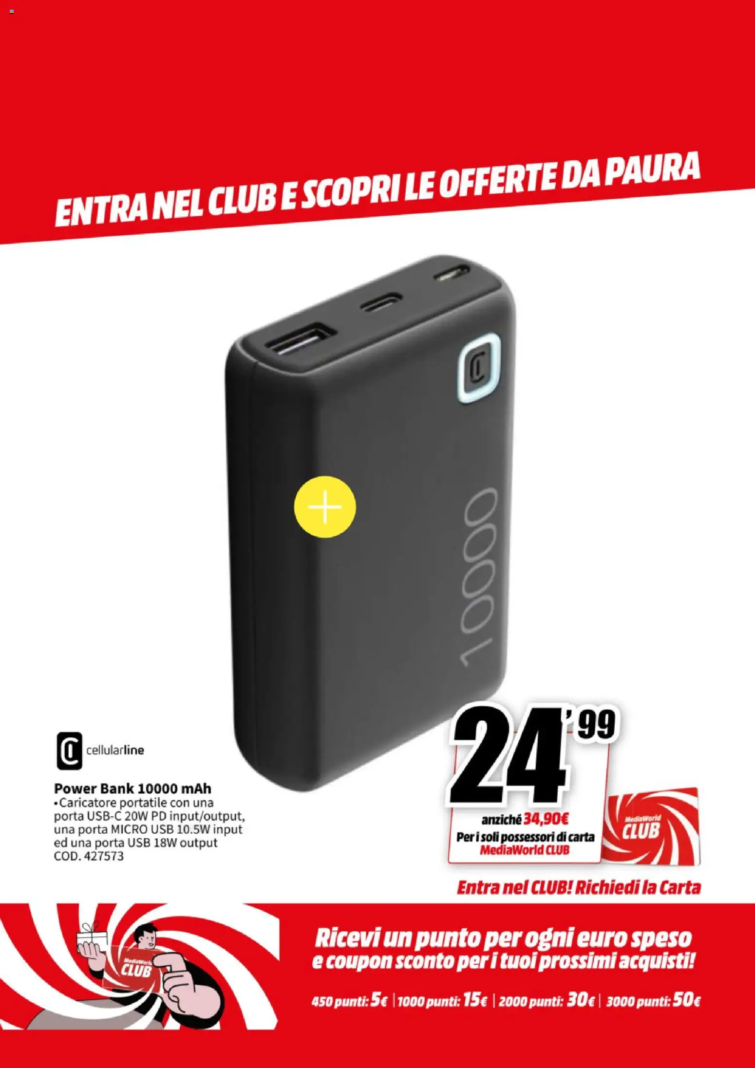 Volantino Media World del 27.10.2025 | Pagina: 12 | Prodotti: Power bank, USB